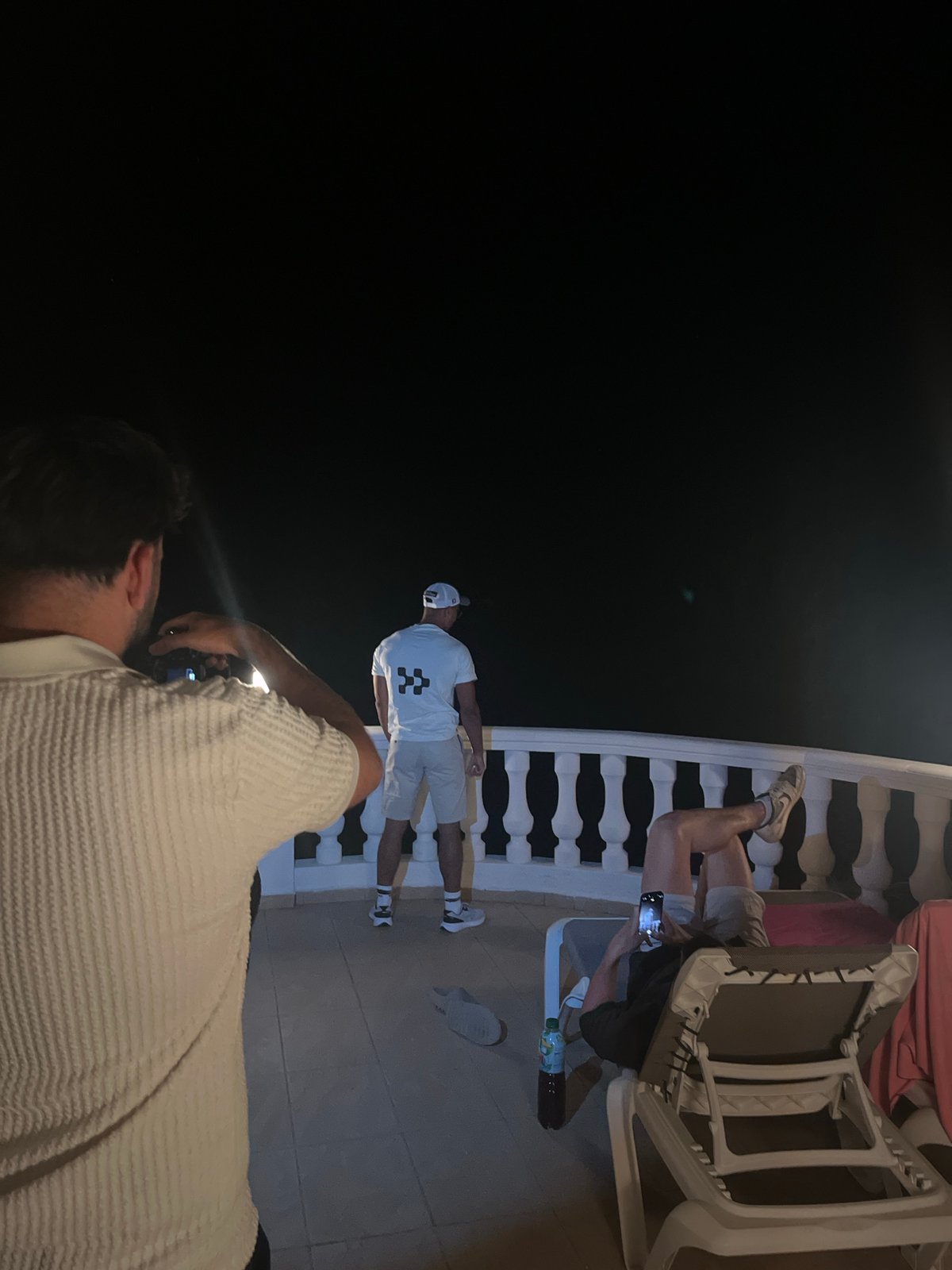 Nighttime balcony scene captured in Benitachell, Spain