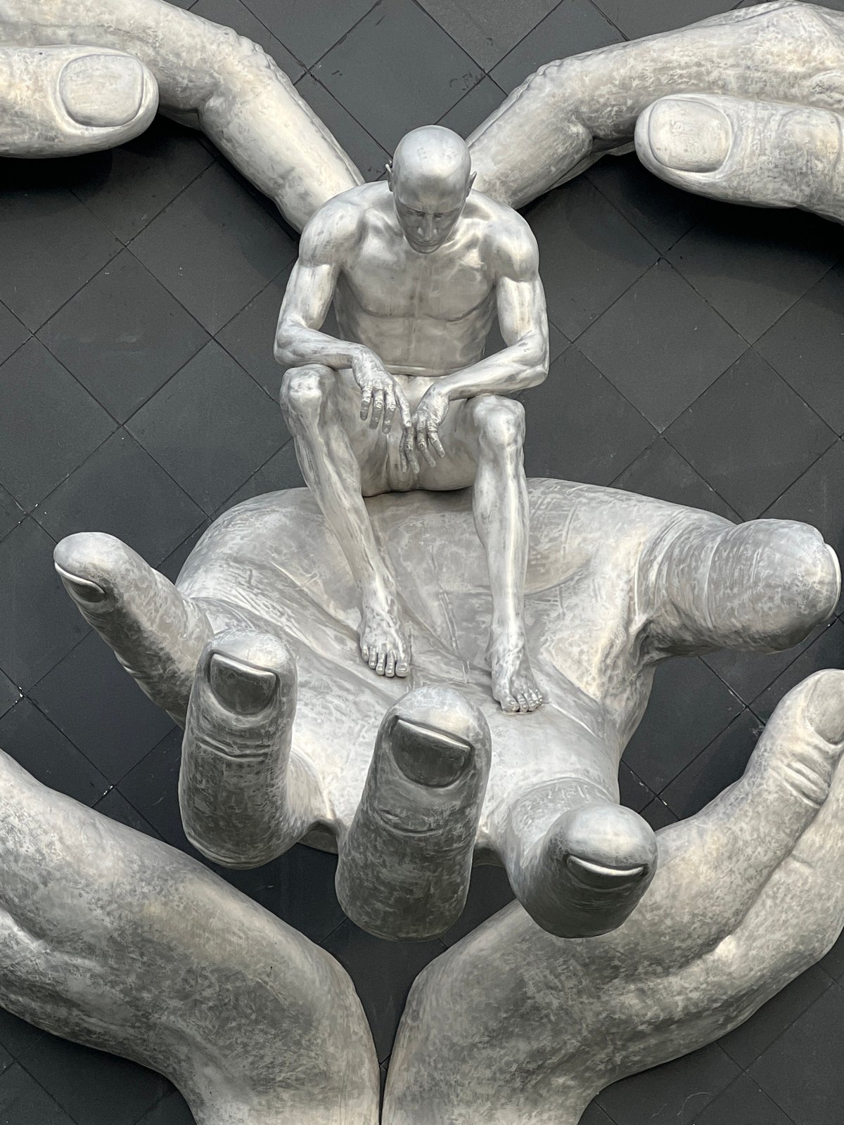 Public art sculptures documented in downtown Krasnodar, Russia