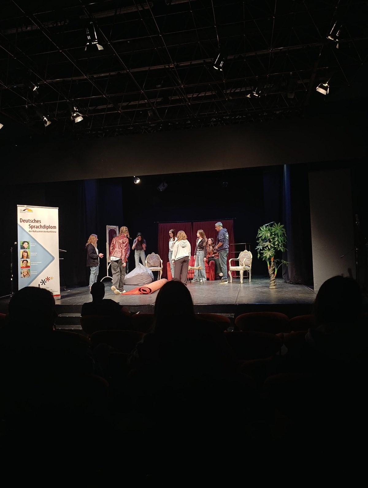 Theater performance staged in Ruse, Bulgaria morning hours