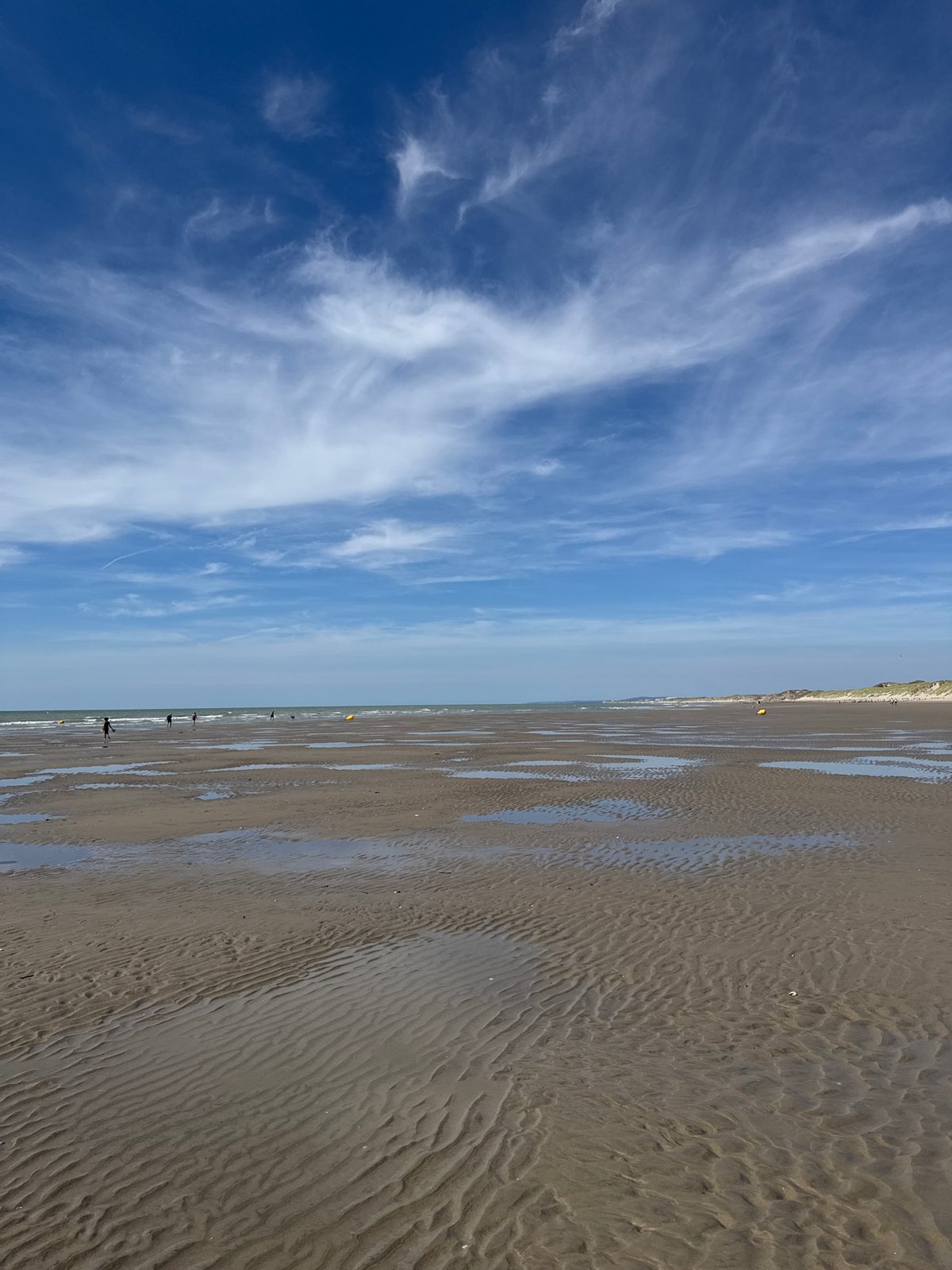 Low tide afternoon on the broad sands of Berck beach