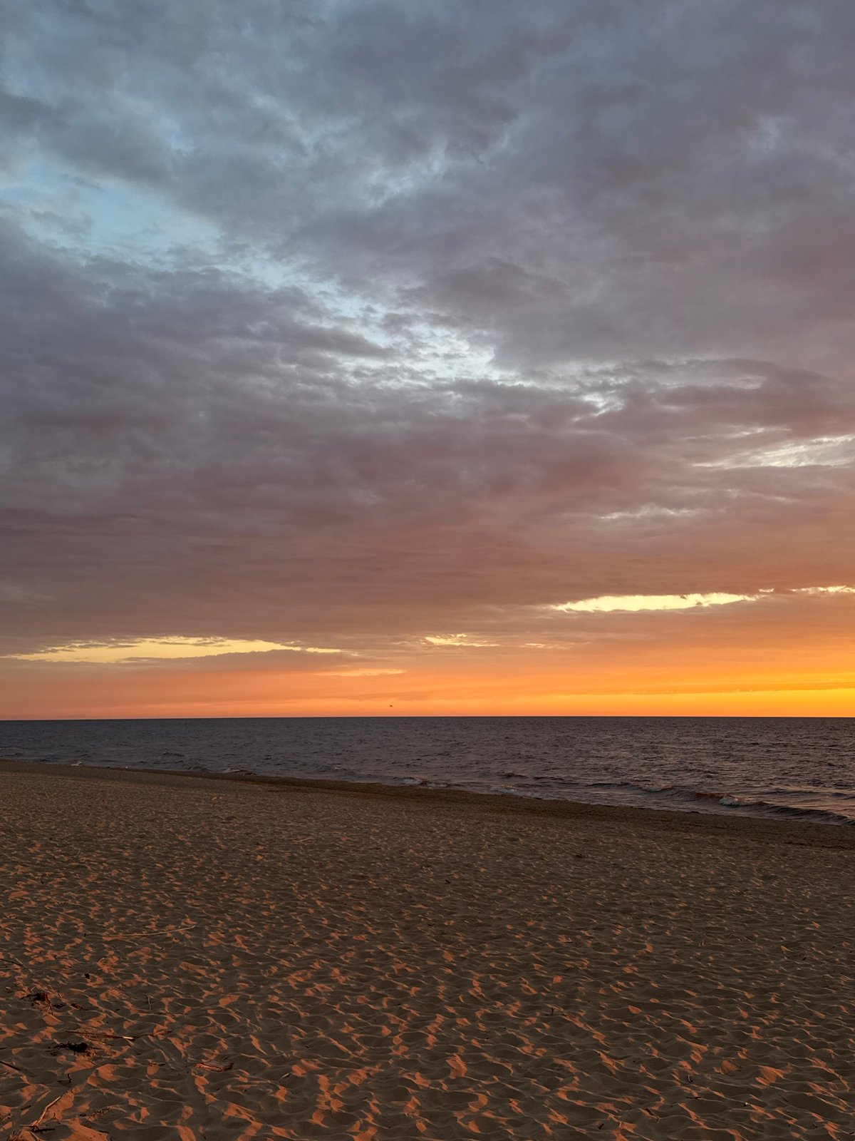 Cloudy sunset observed at Carnikava beach, Latvia