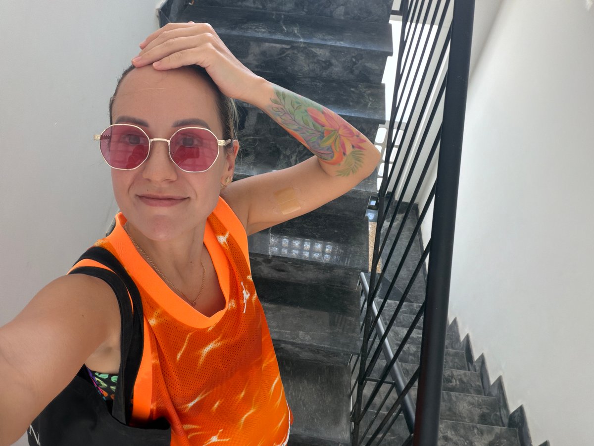 Selfie moment on a staircase in Quy Nhon, Vietnam