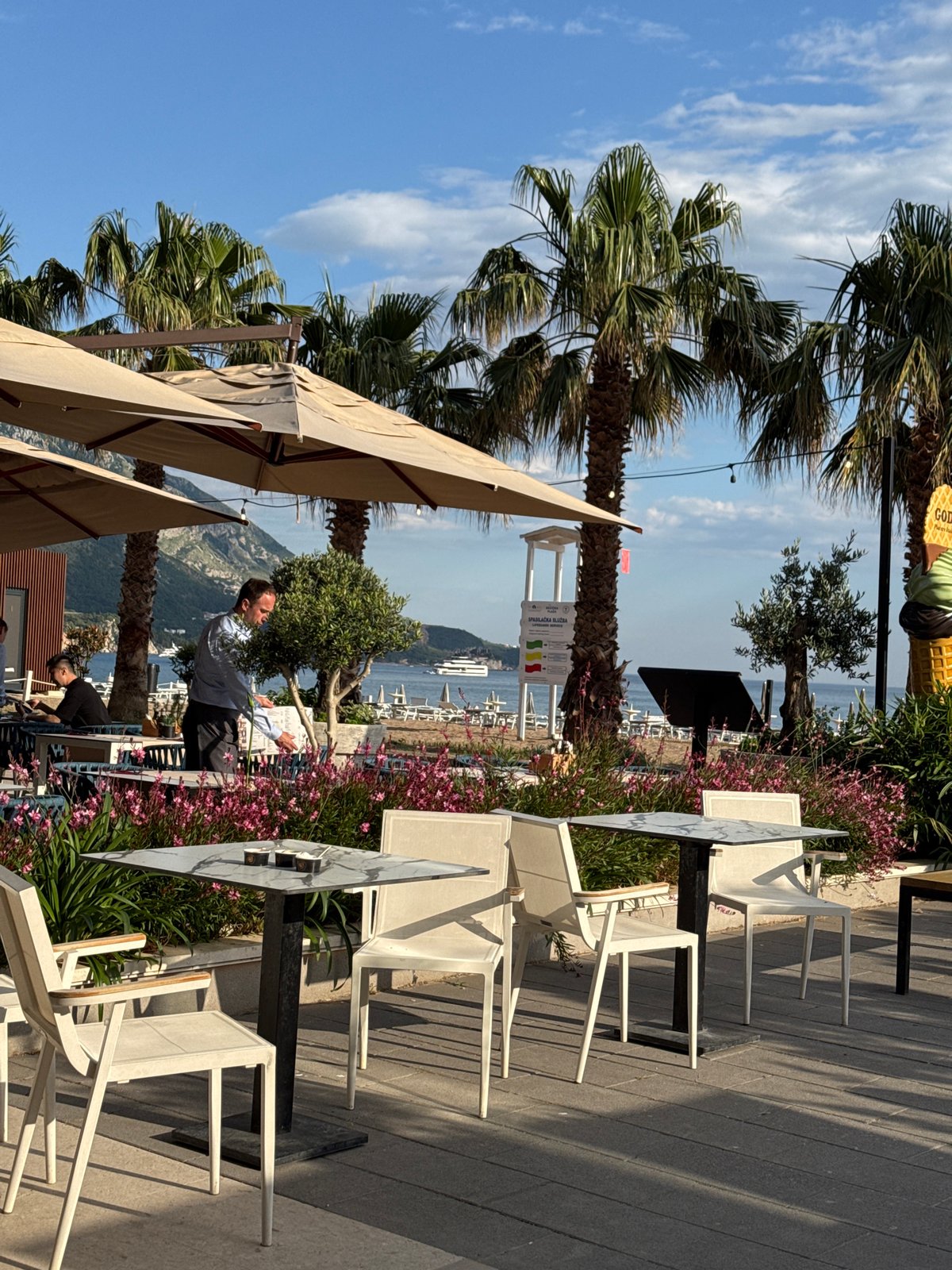 Tourist scenes documented in Rafailovići coastal resort, Montenegro