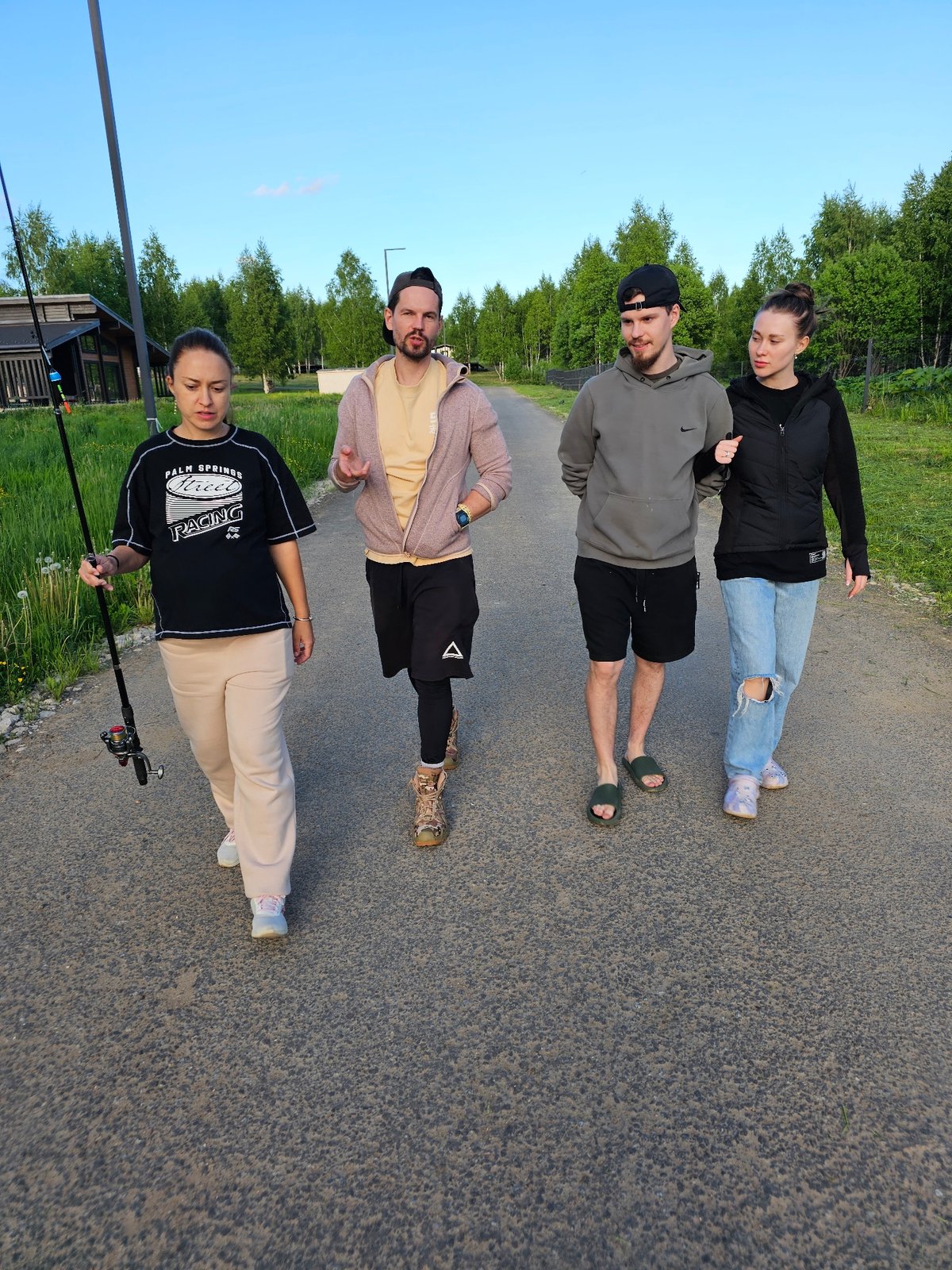 Russian towns capture quiet evening moments, fishing, twilight skies