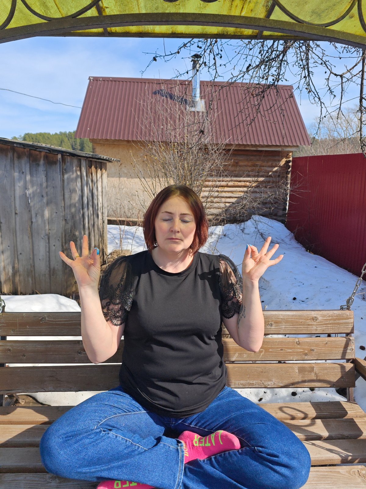 Spring daily life moments documented in Russian village