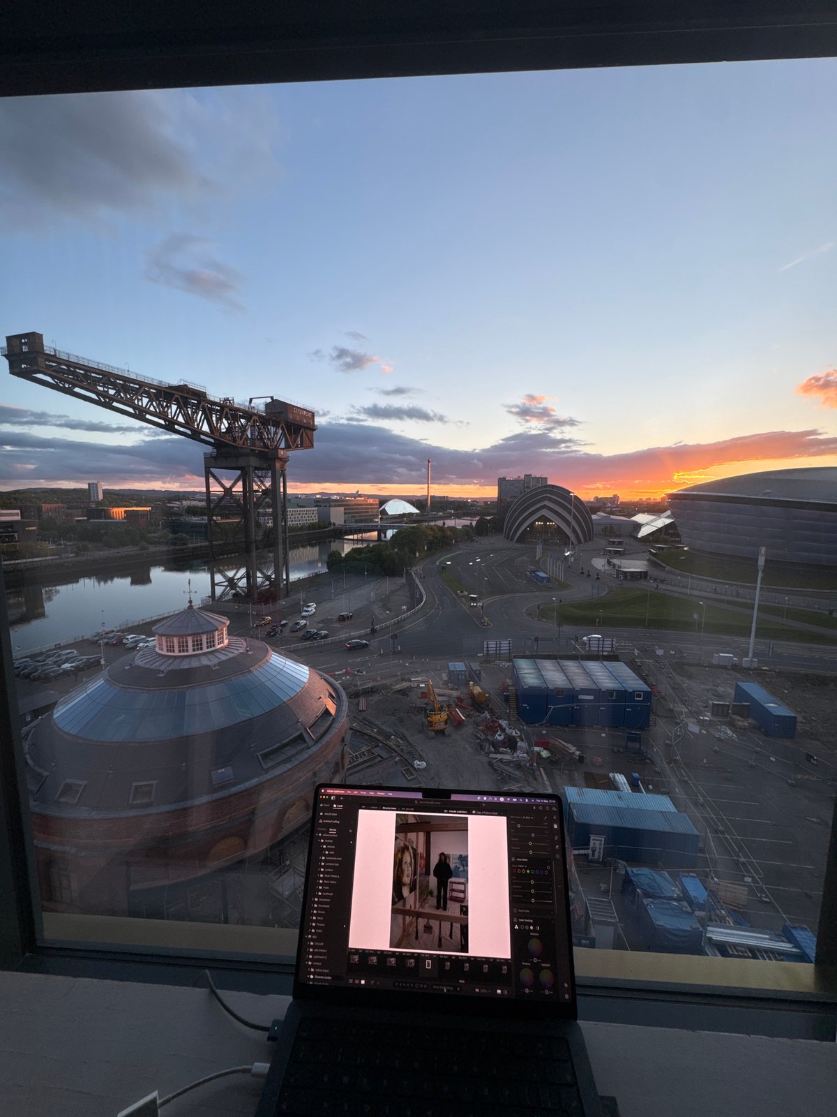 River Clyde view captured showing Finnieston Crane and SEC Armadillo