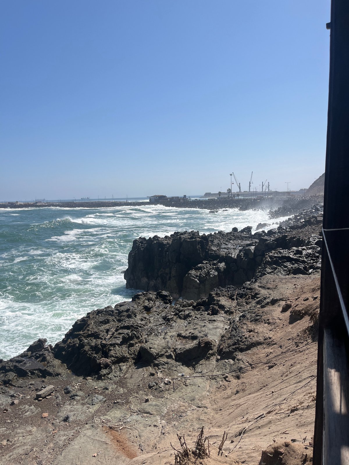 Coastal views documented along Arica Chile waterfront during afternoon