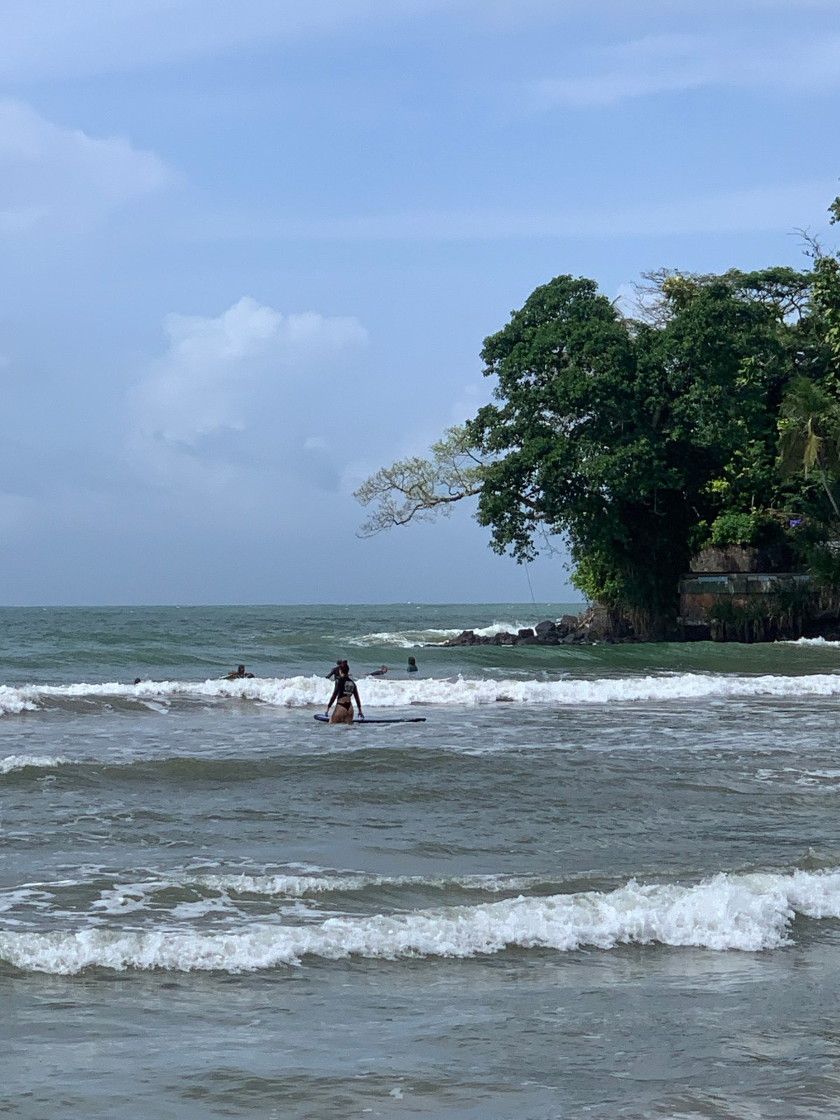 Morning surf and fishing activities observed at Weligama Beach
