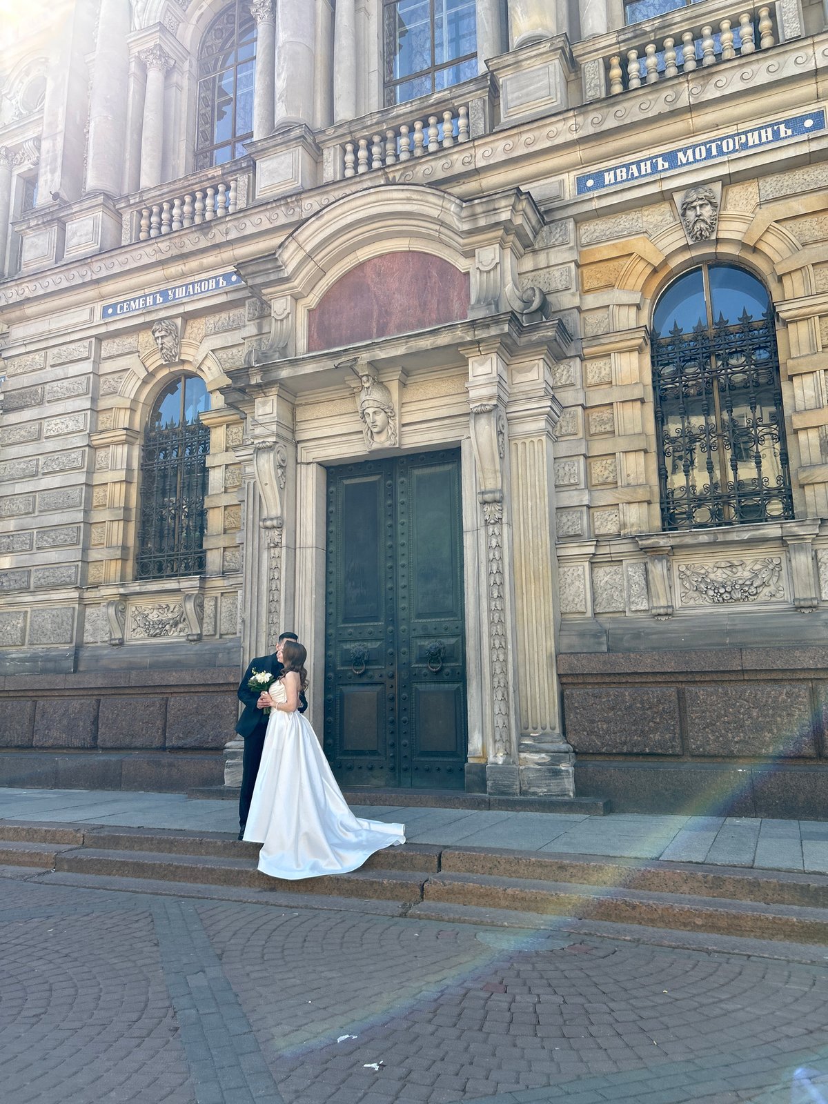 Wedding photos and spring tourism captured in historic Saint Petersburg