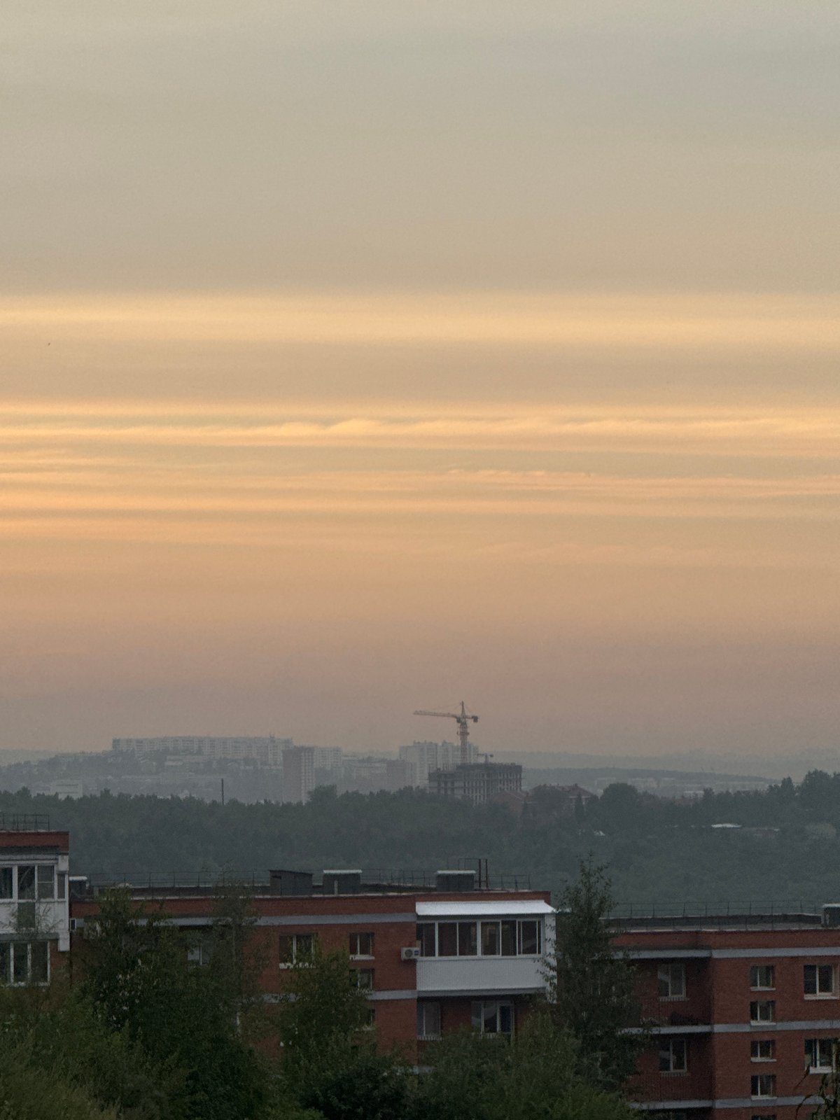 Striking summer sunset lights up the sky over Markova, Russia