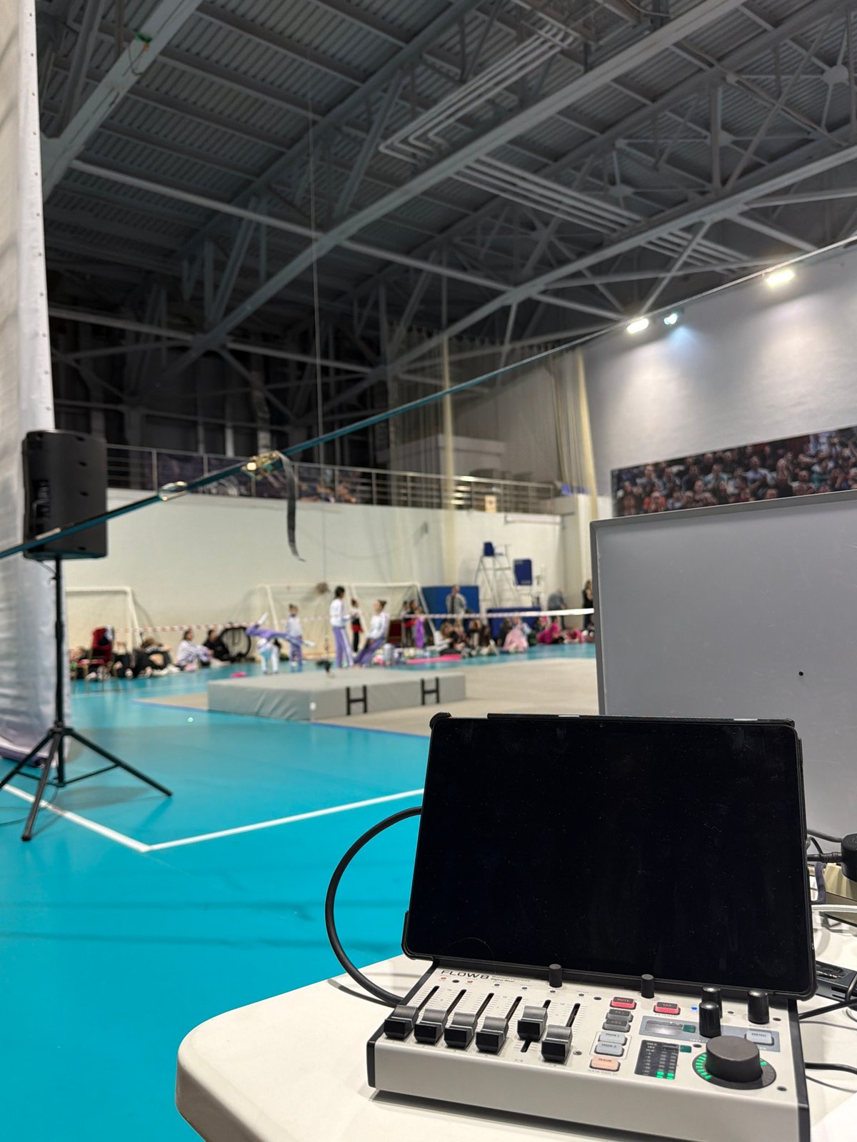 Gymnastics event documented at Perm sports facility