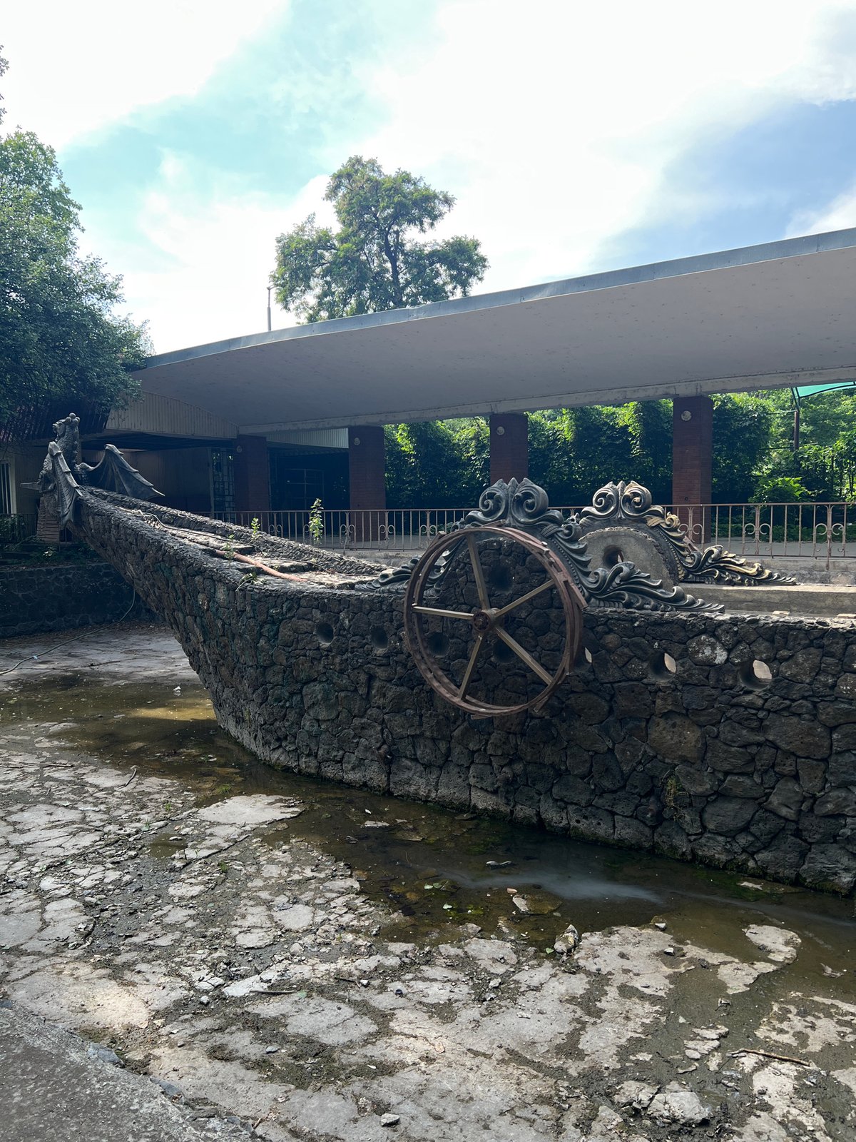 Urban art trail features dragons, portraits, military murals, moon model