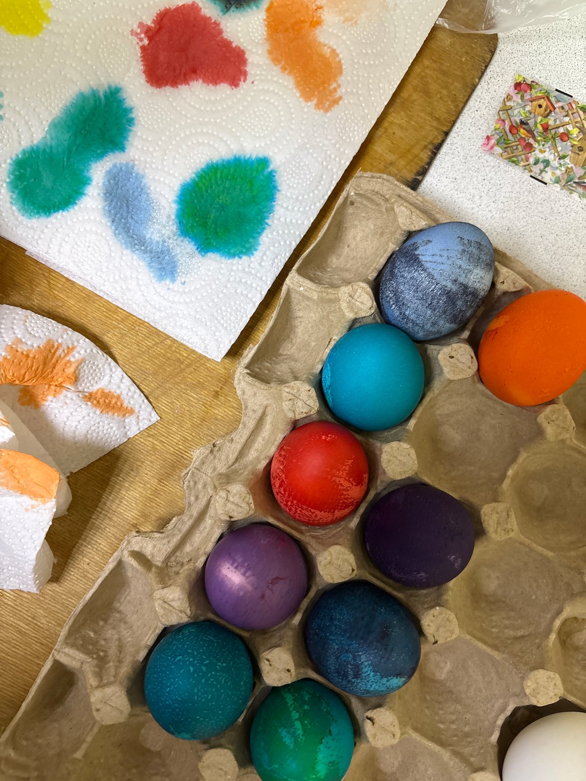 Colorful Easter eggs displayed in Ust-Ilimsk, Russia
