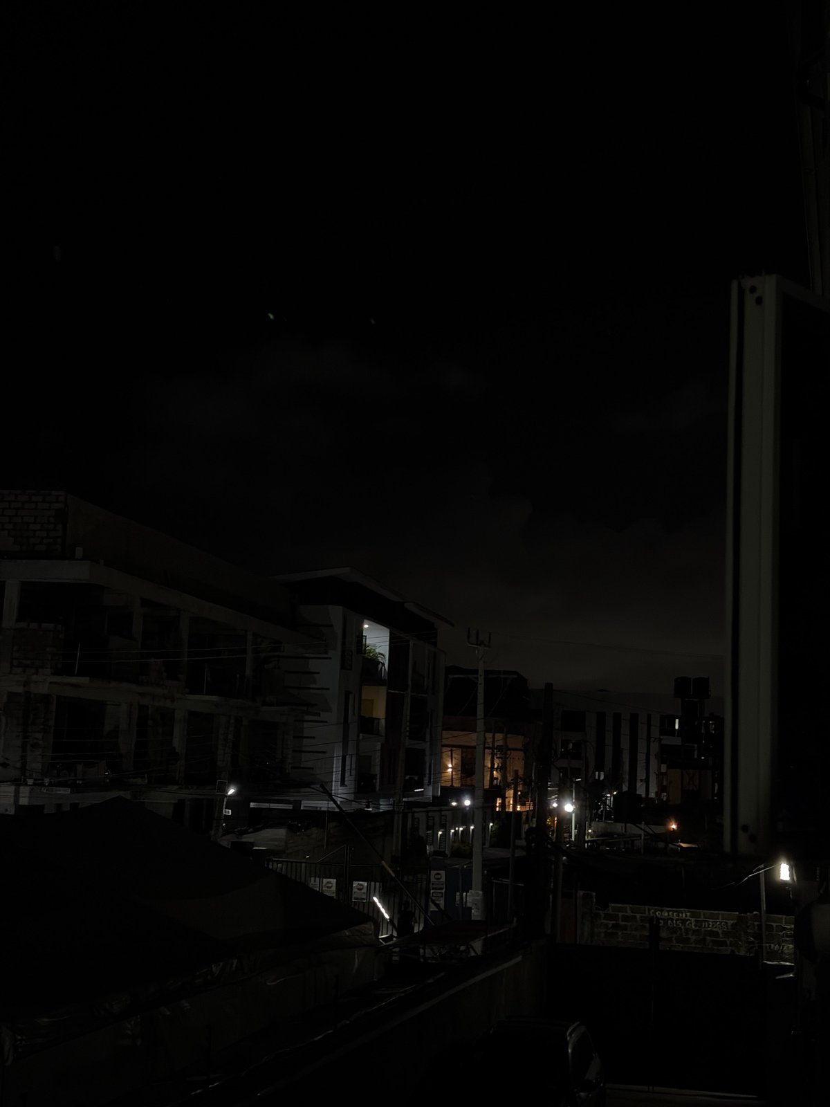 Construction site visible in Igboefon Nigeria evening skyline