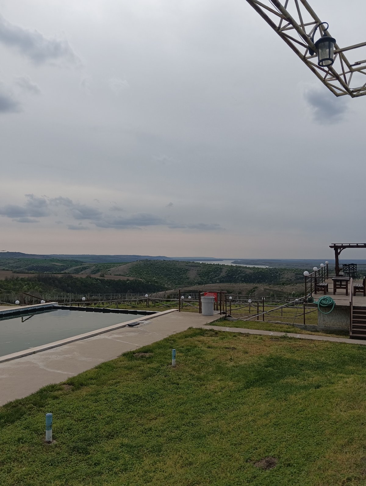 Overcast landscape view captured from high vantage point in Mechka