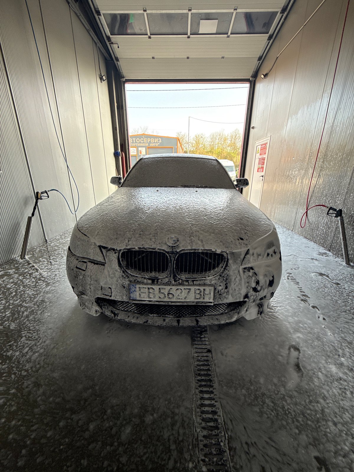 BMW cars get washed at Gabrovo car wash facility