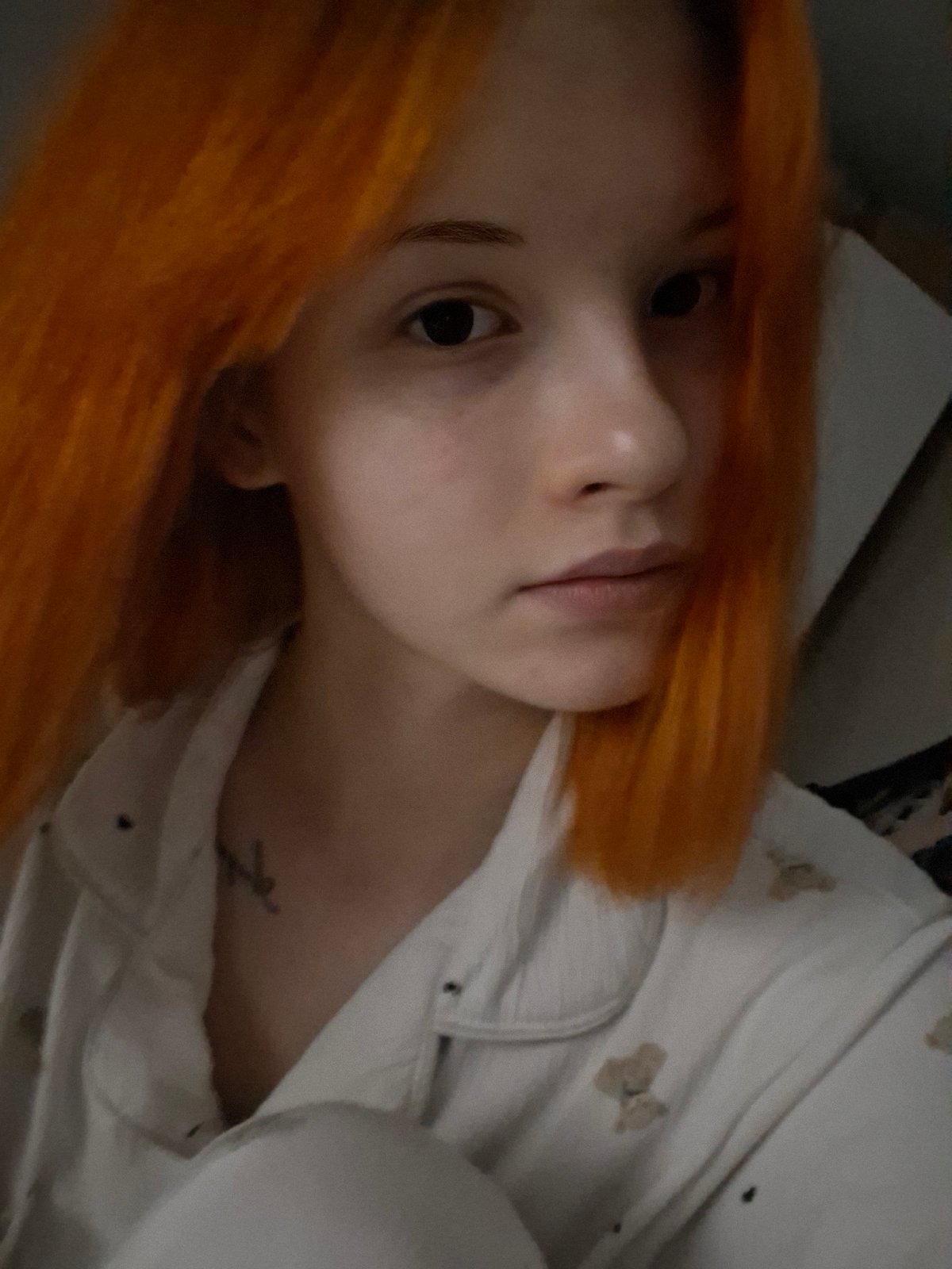 Orange-haired person photographed in casual selfie session, Chaikovsky