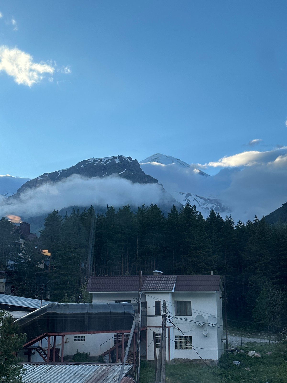 Lunch, card games, and Elbrus views in Terskol