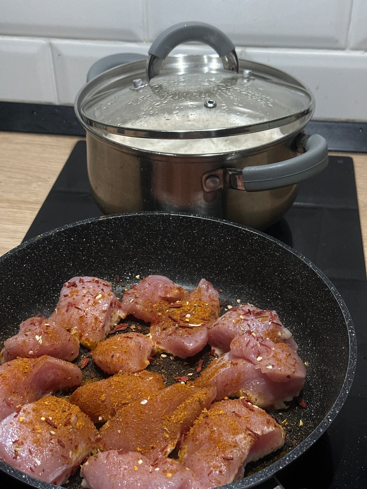 Home cooking session captured in Perm kitchen