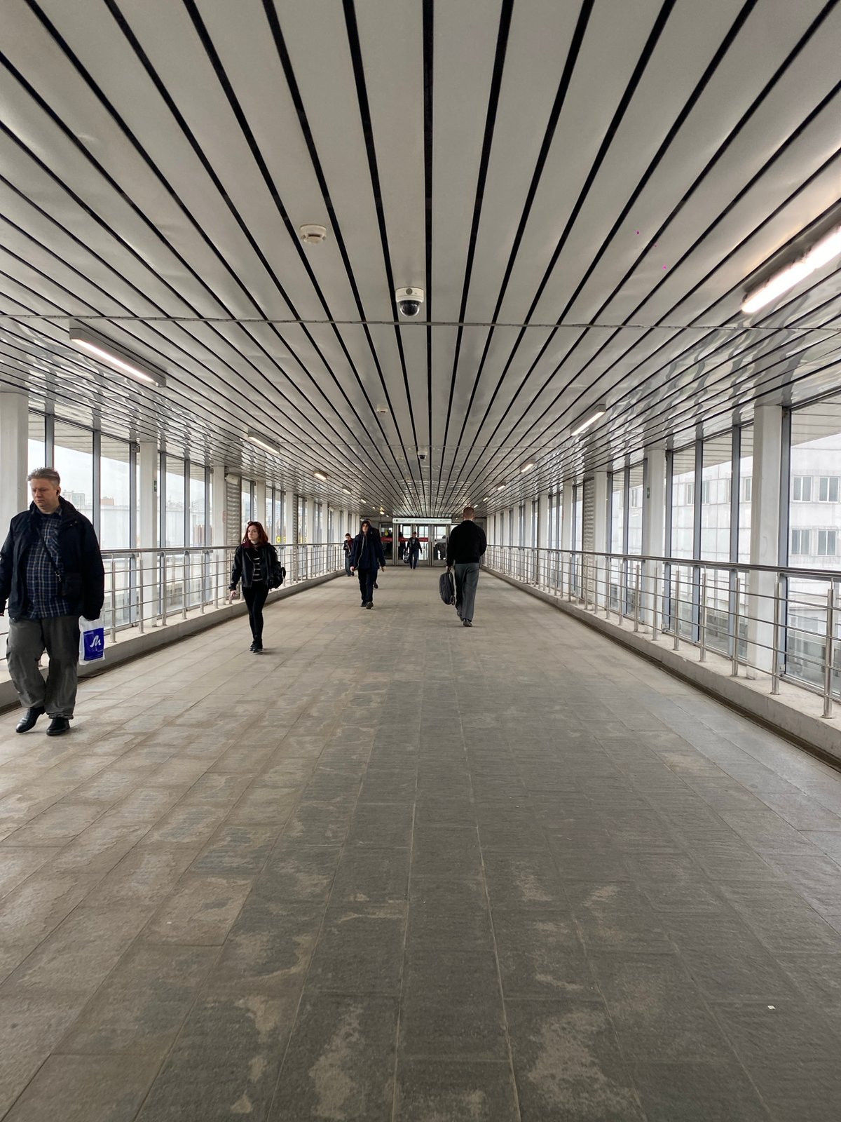 Interior pedestrian walkway documented in Dolgoprudny, Russia