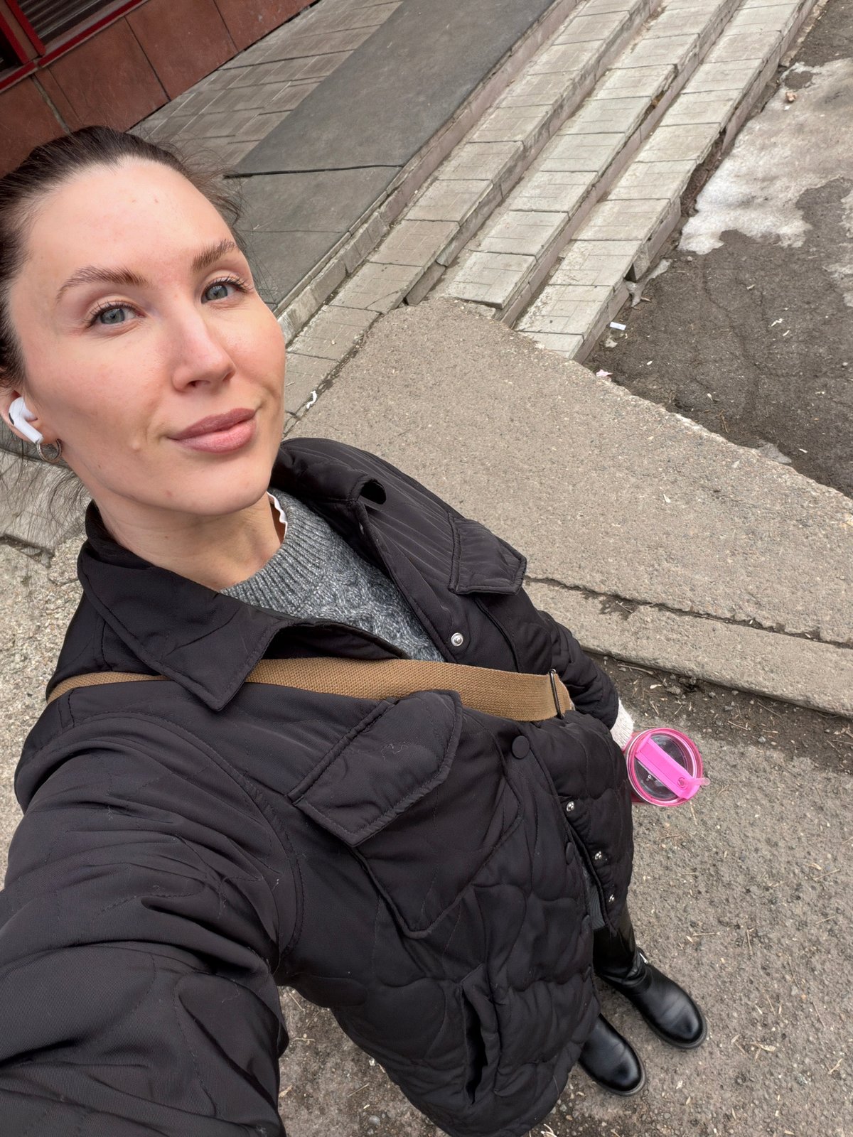 Selfie moments captured by two people in Perm