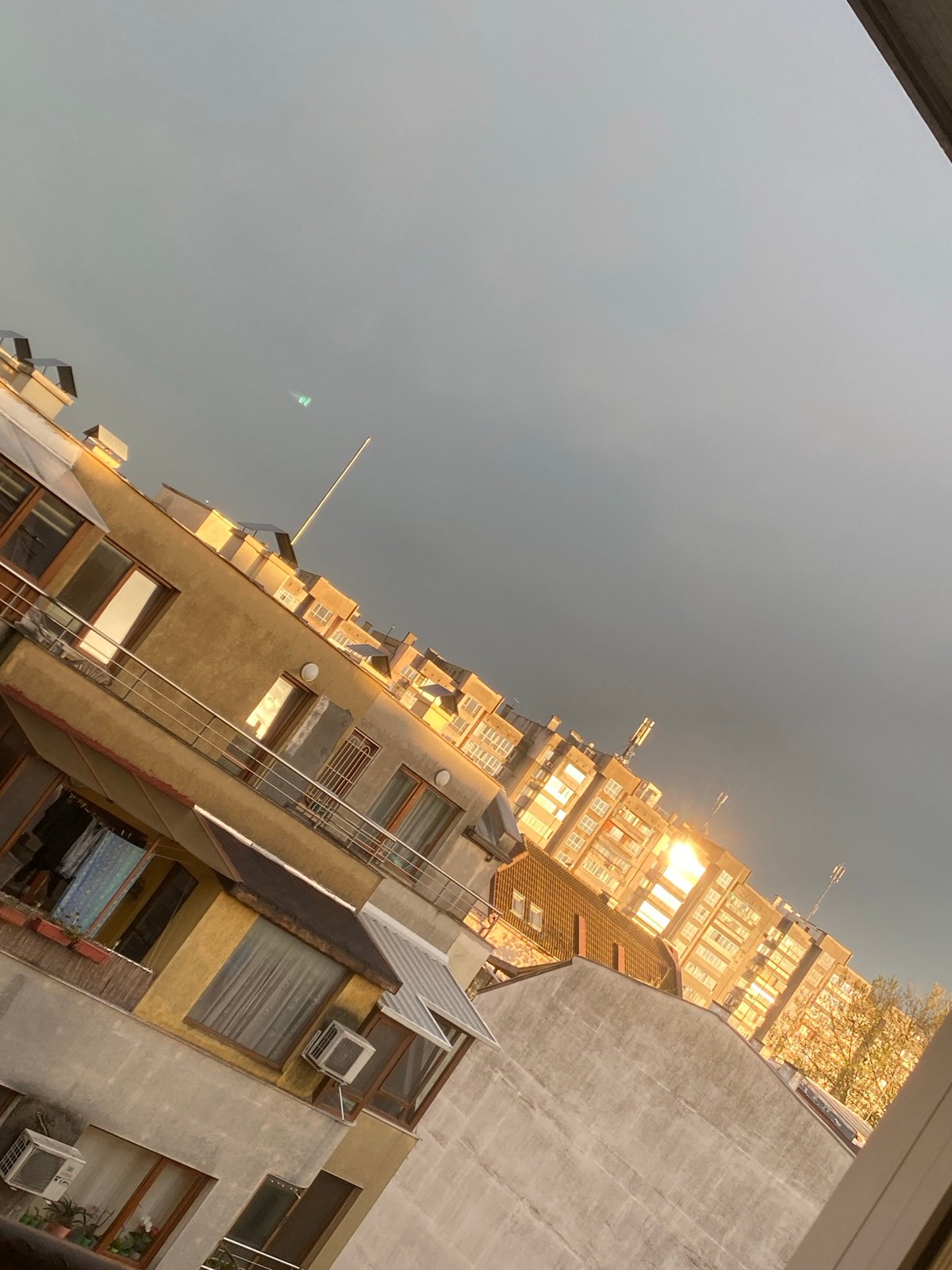 Residential buildings photographed in Varna, Bulgaria under gray skies