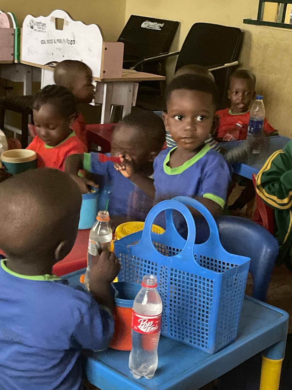 Children gather in Akwanga daycare classroom