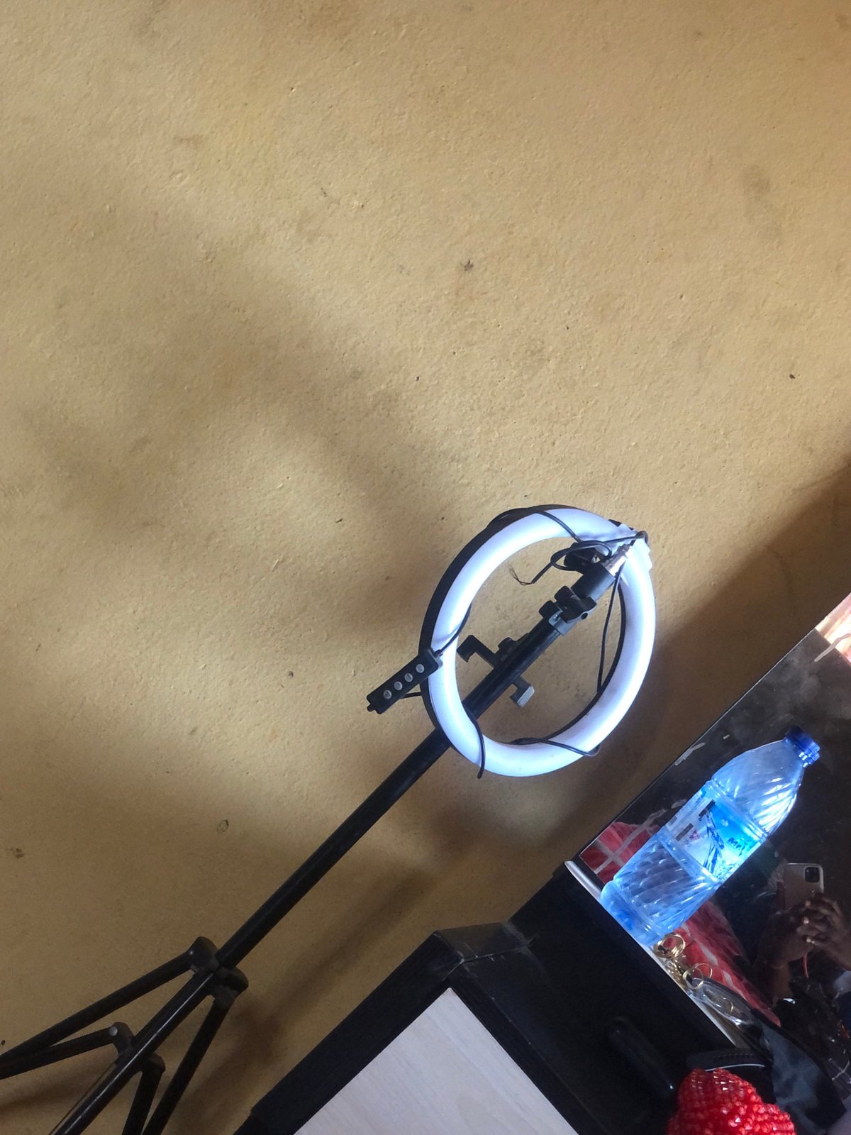 Ring light setup observed in room in Rido, Nigeria
