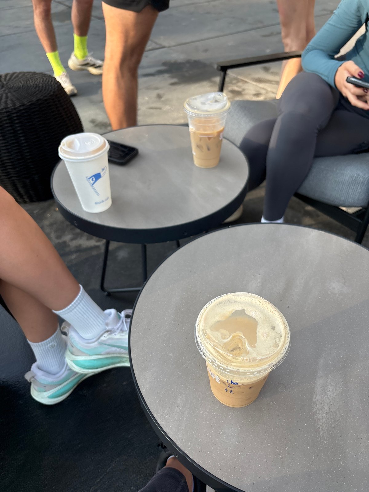 Midday cafe gathering captured in Mexico City outdoor patio