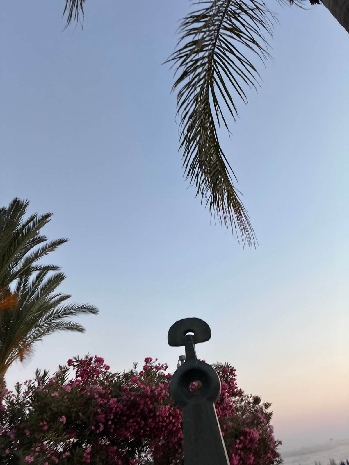 Twilight evening outside Alanya's Aladdin Beach Hotel