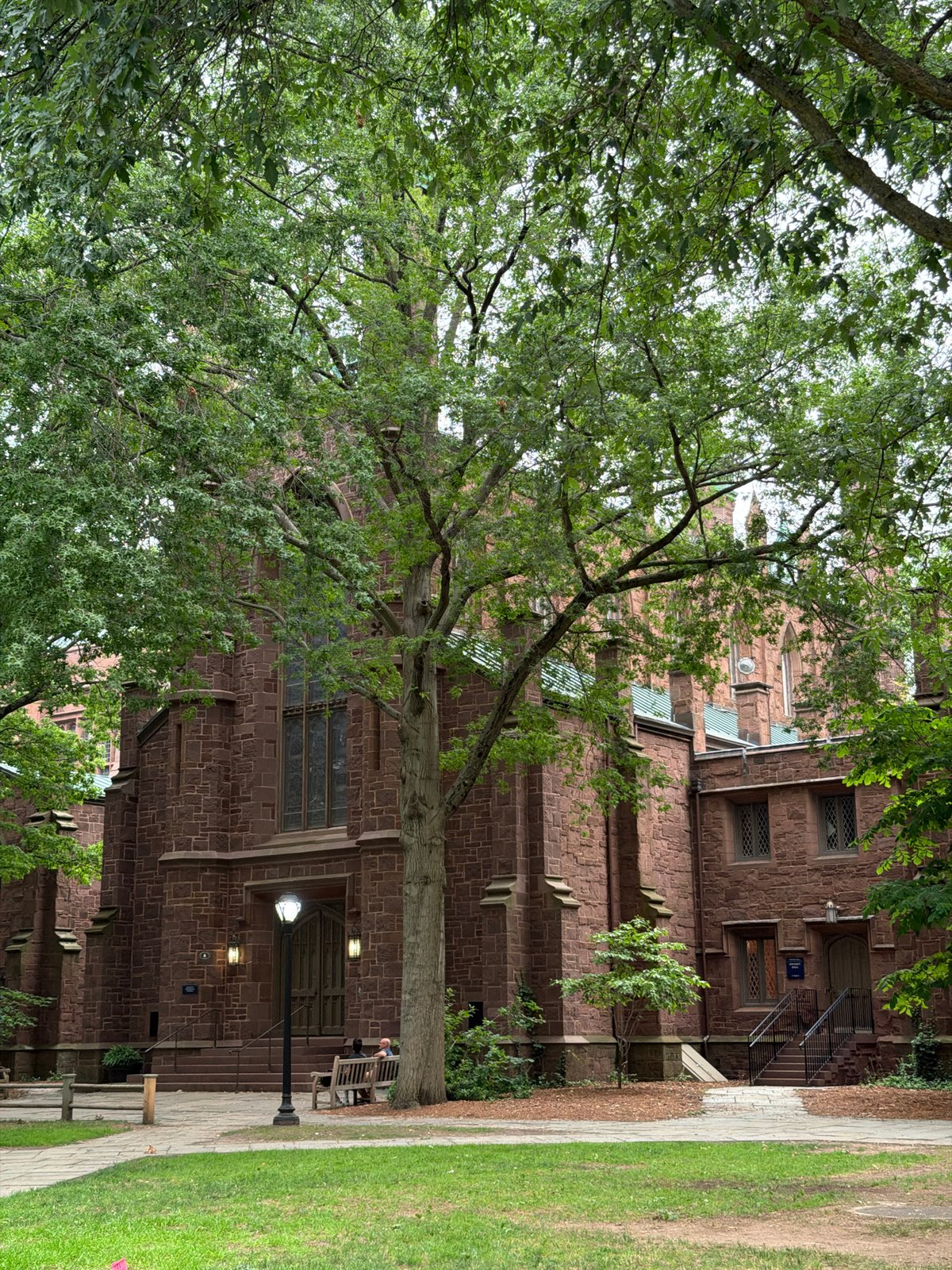 Emergency response and street commotion near Yale's Harkness Tower