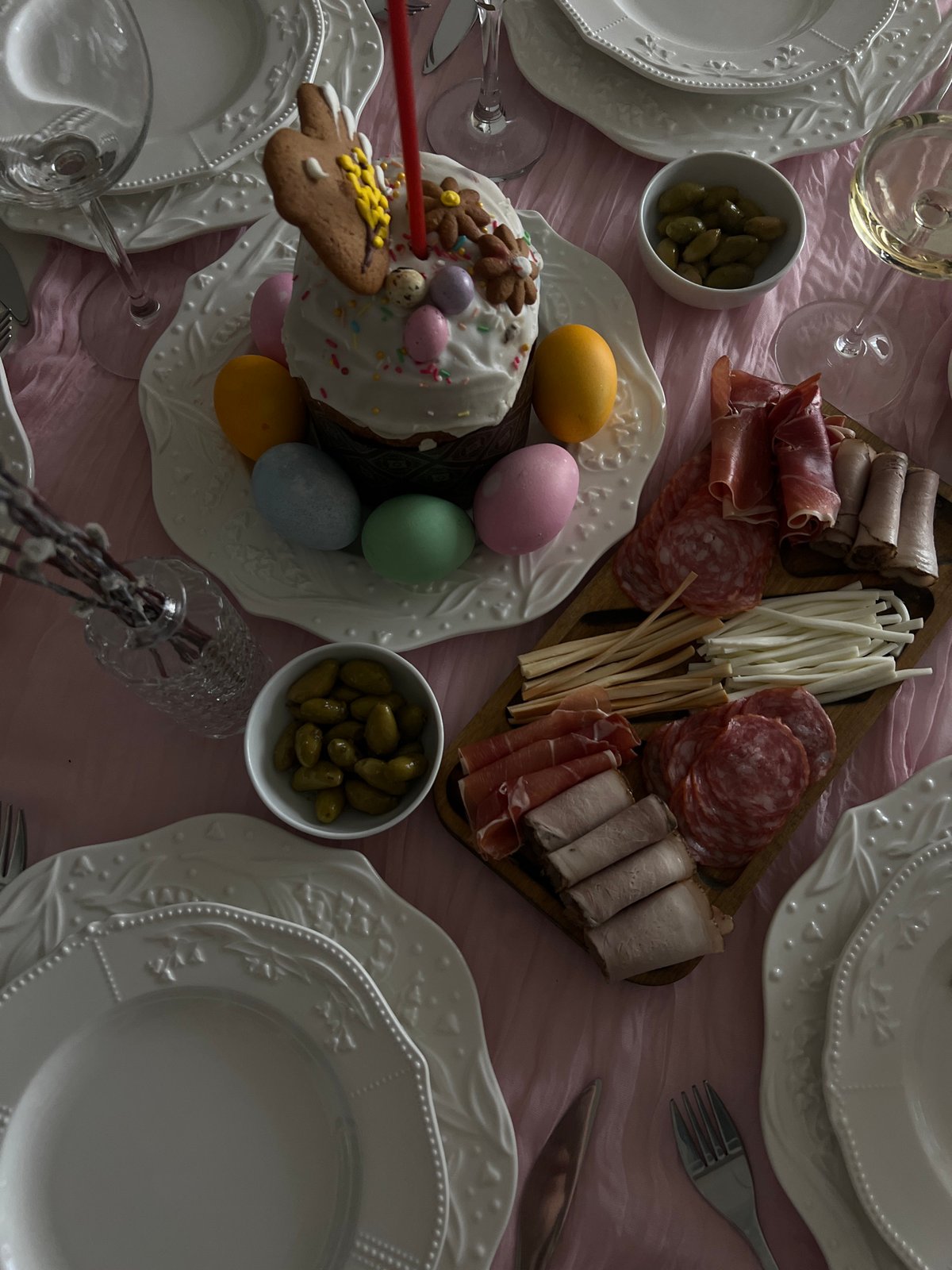Formal dining table set for festive meal in Khimki