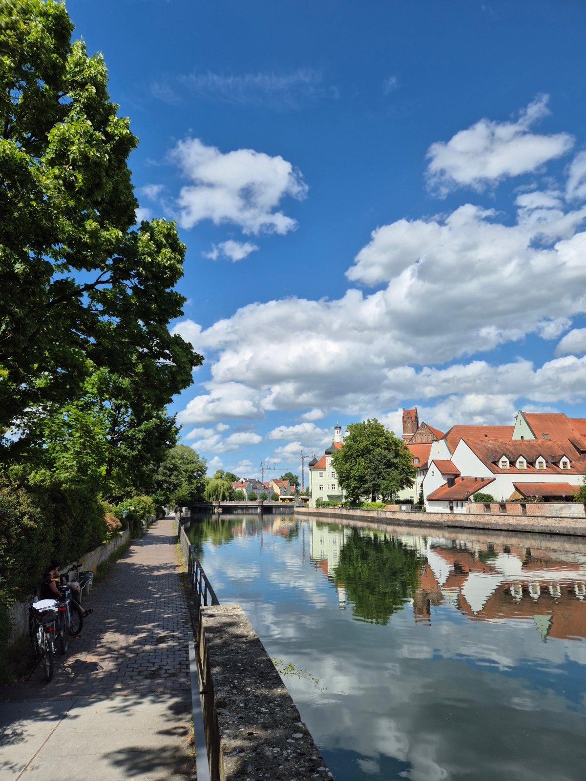 Afternoon stroll documented through historic Landshut, Germany