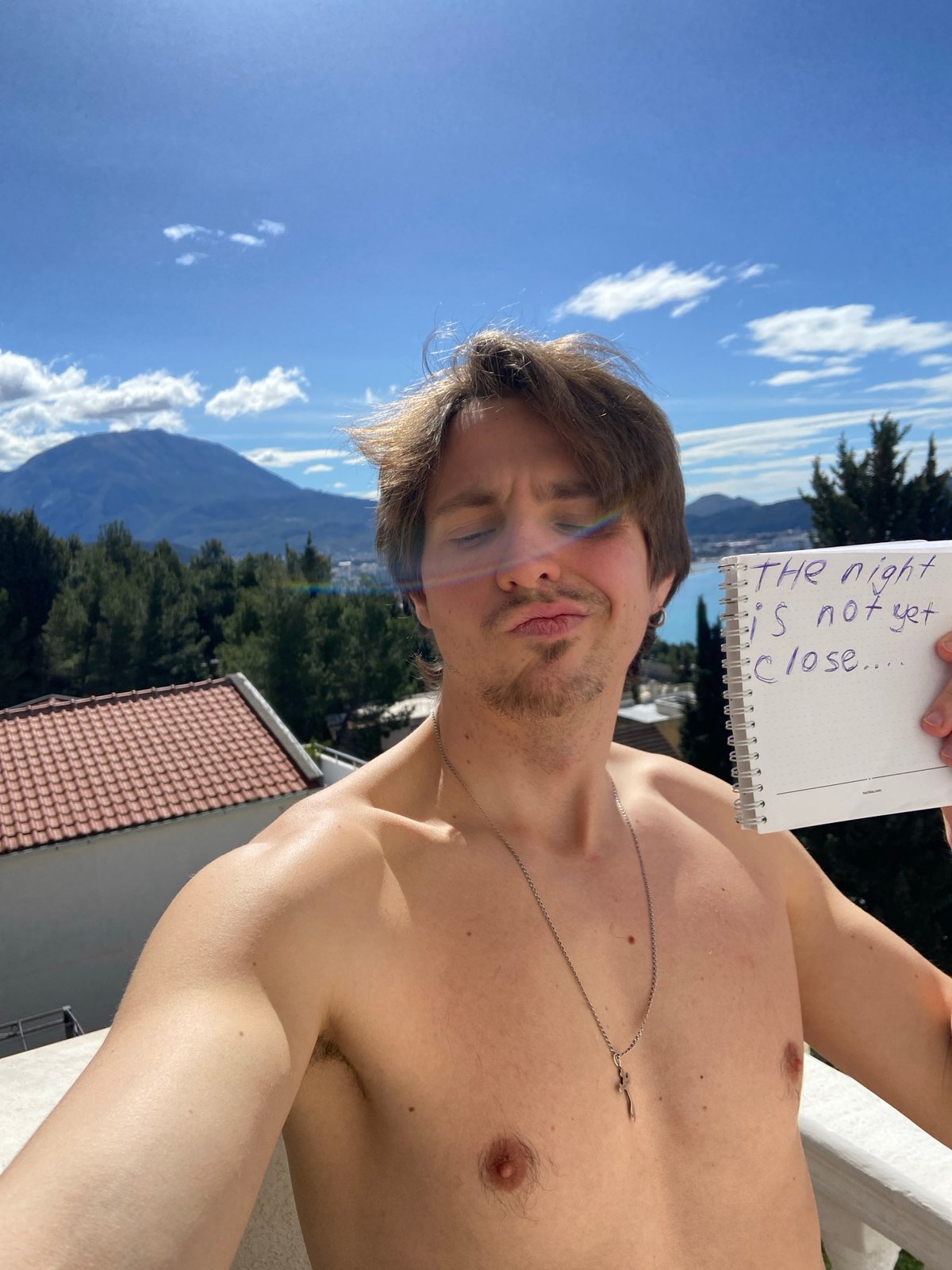 Man documented in multiple poses around Šušanj, Montenegro