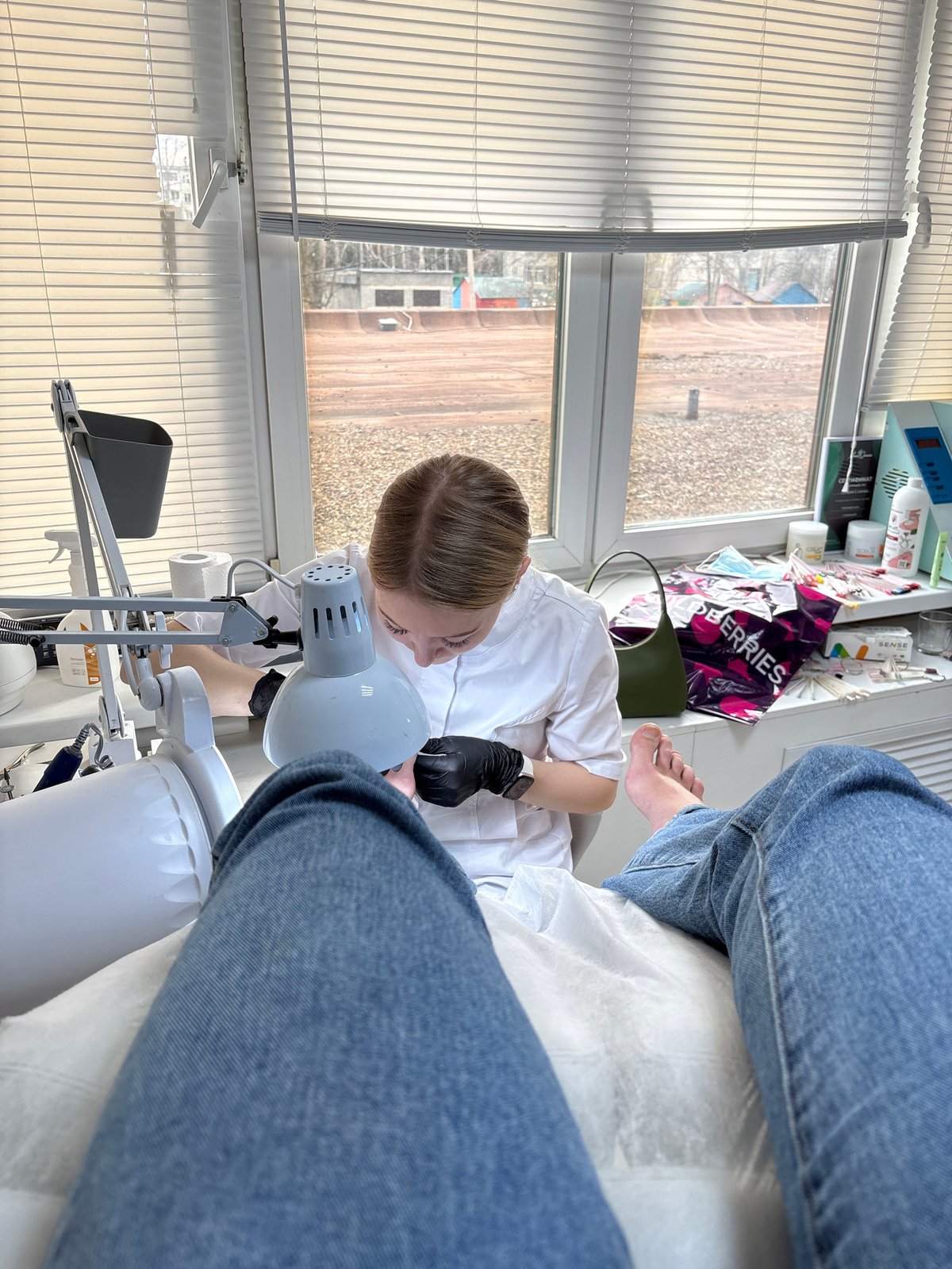 Routine pedicure service documented in Ust-Ilimsk salon