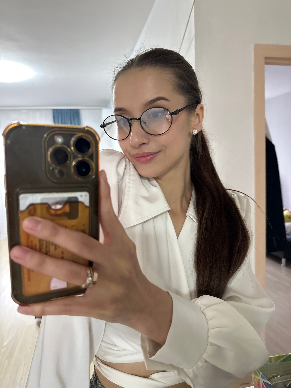 Woman photographed in multiple portraits in Yekaterinburg