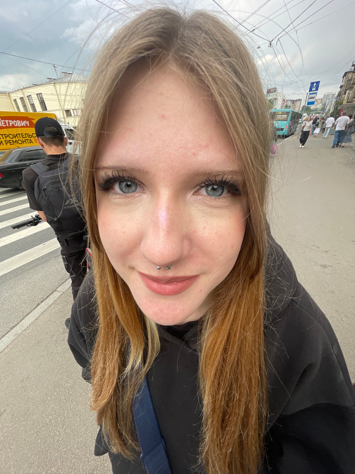 Young women document daily life in Saint Petersburg selfies