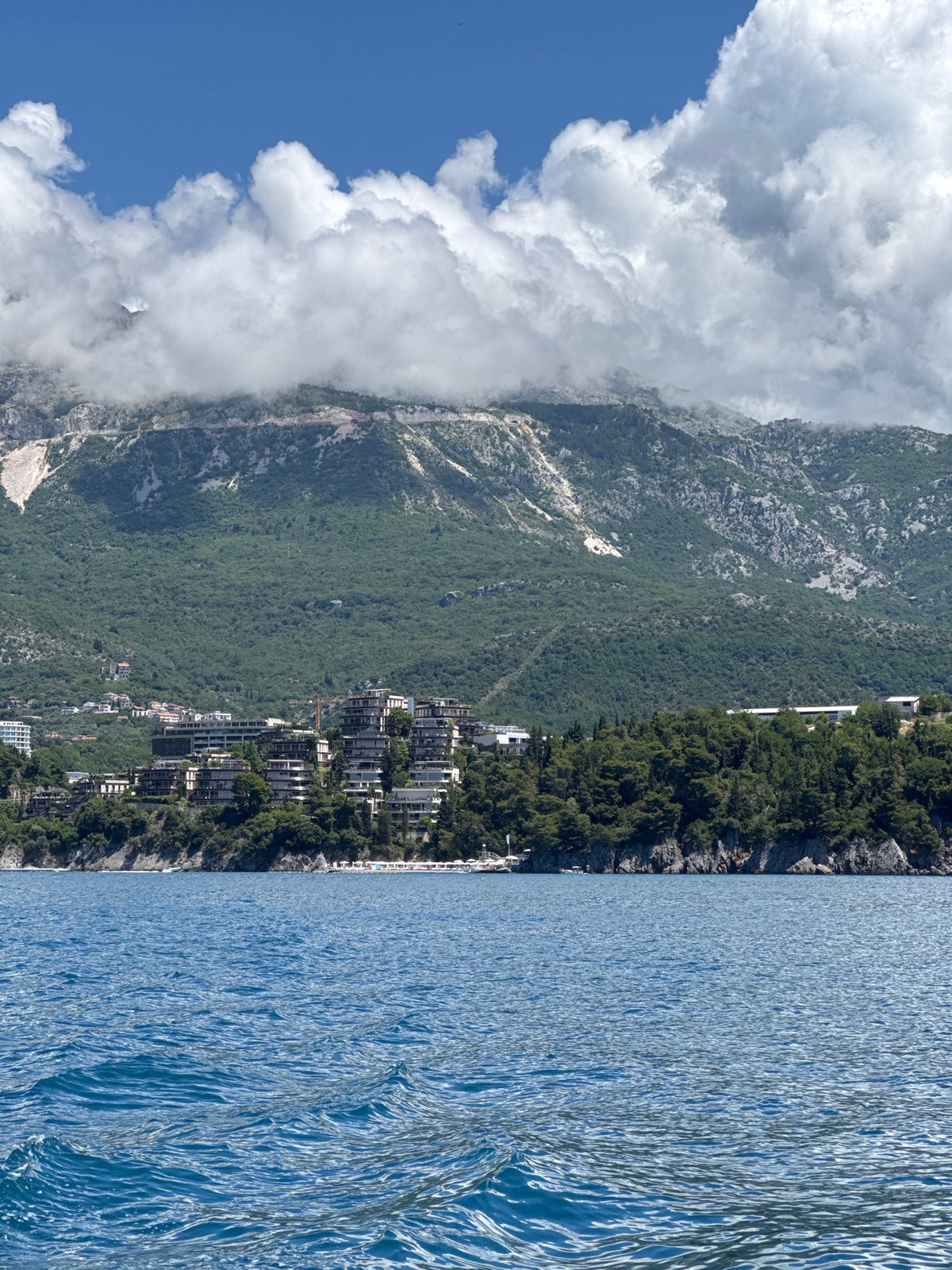 Clear coastal waters observed off Budva, Montenegro shore