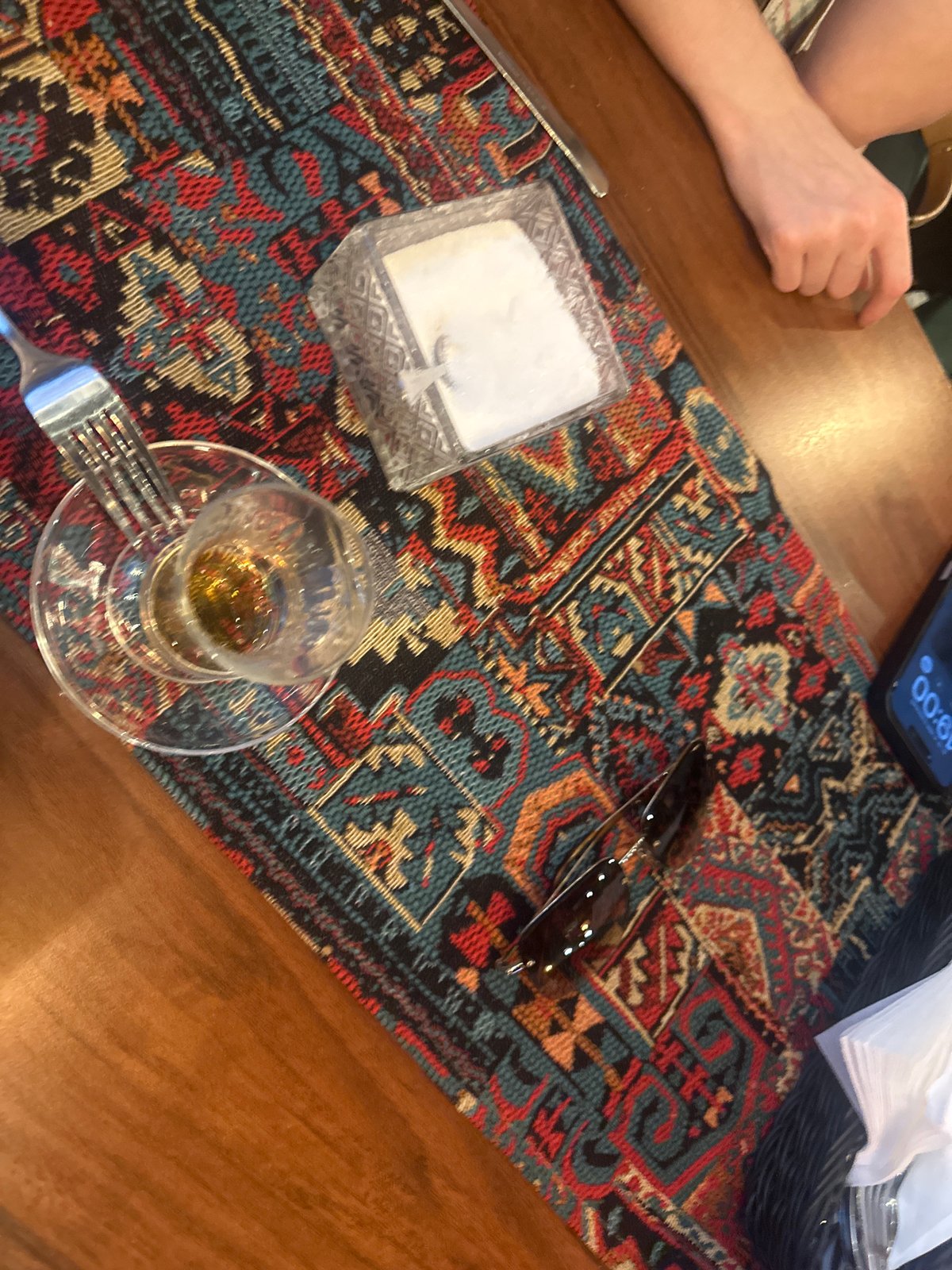 Tea service documented at restaurant with traditional glassware