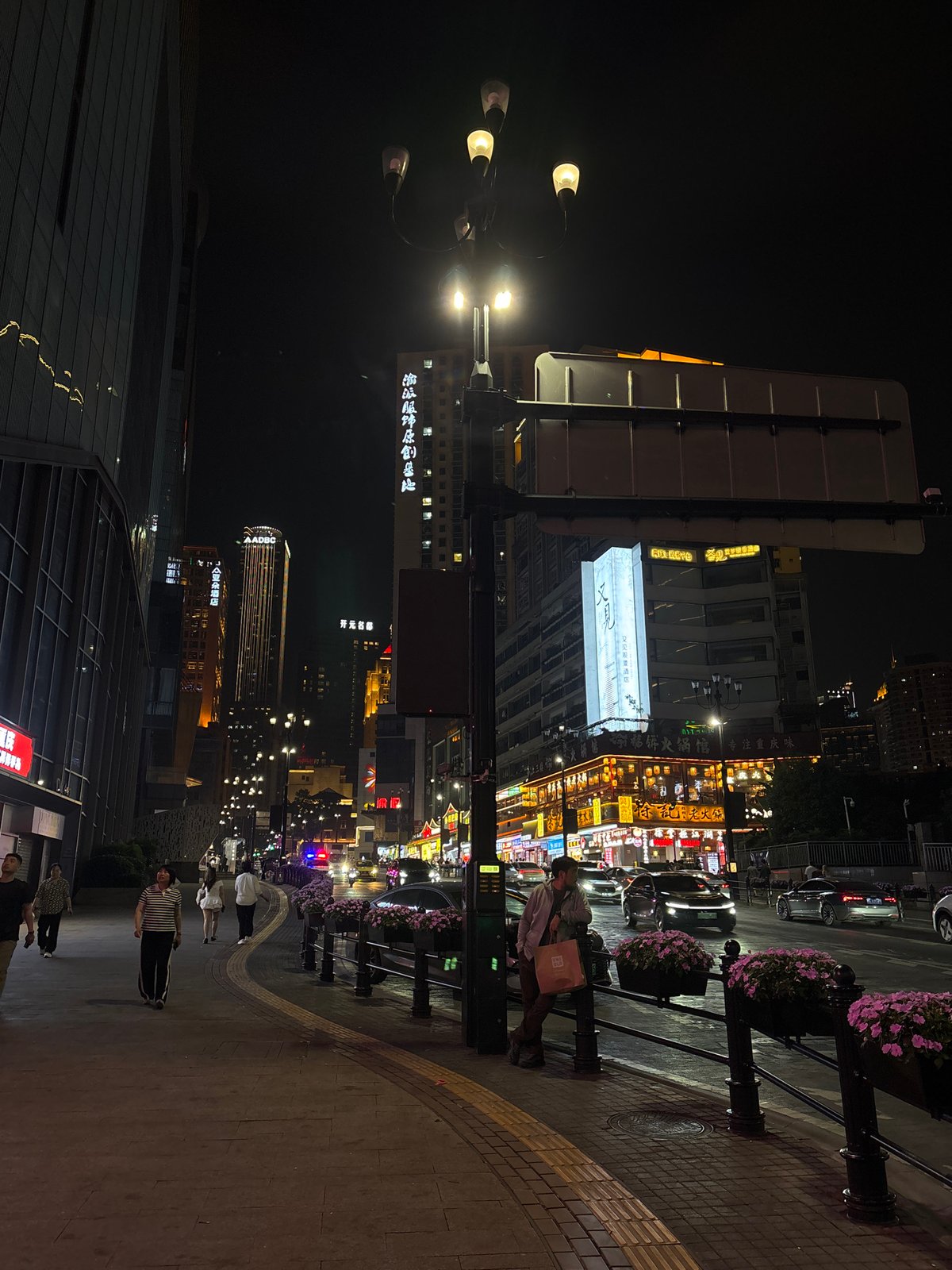 Nighttime street scenes documented across Yuzhong District, Chongqing