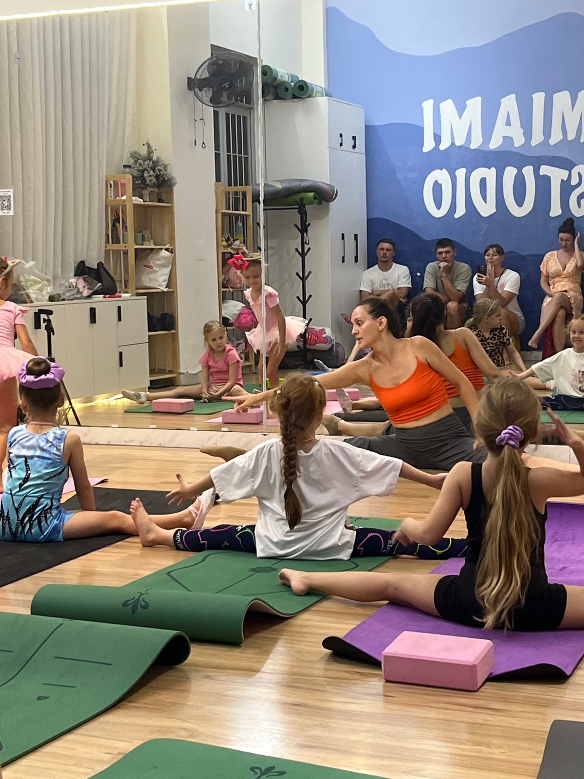 Children's yoga class held at studio in Vietnam