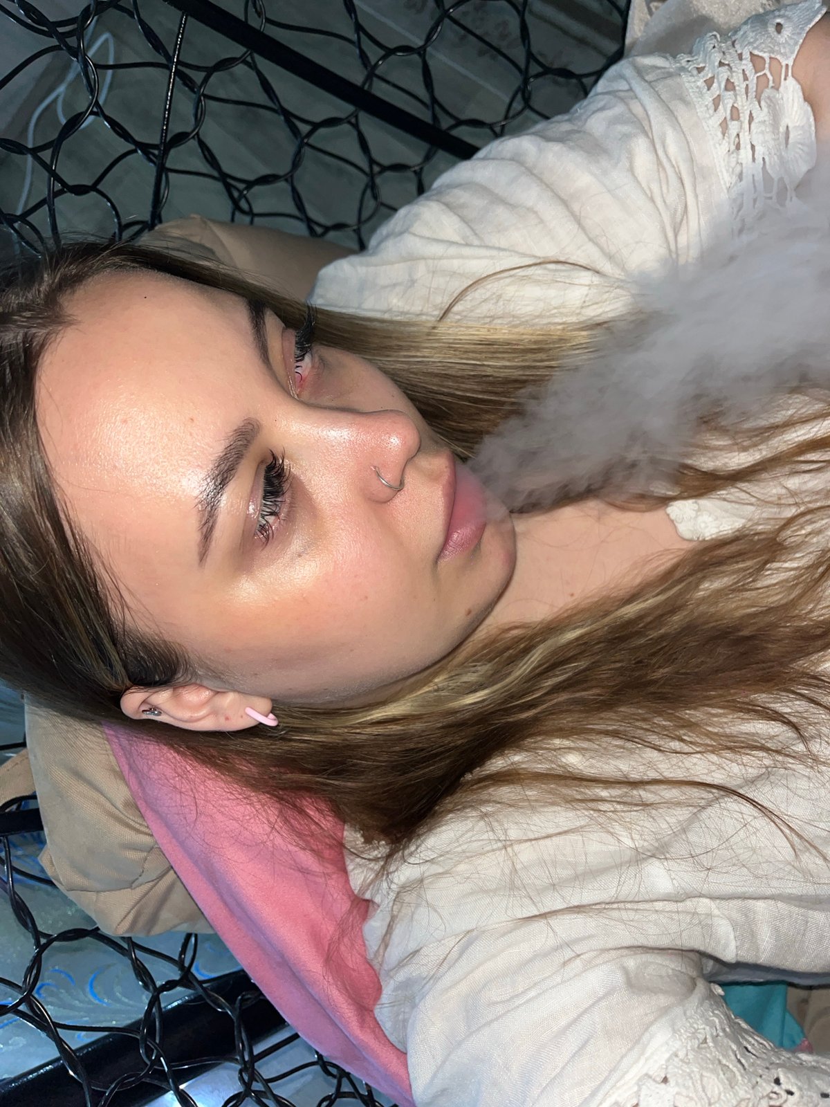 Woman photographed in various indoor poses in Novopokrovskaya residence