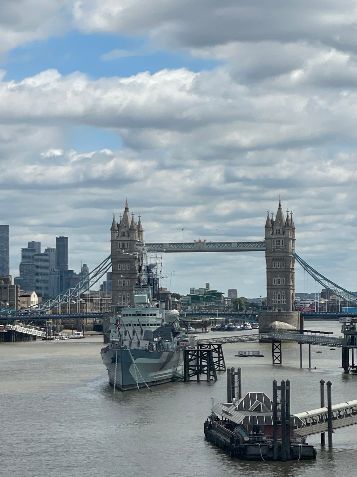 Tower Bridge, the Thames, and the Tube on a July morning