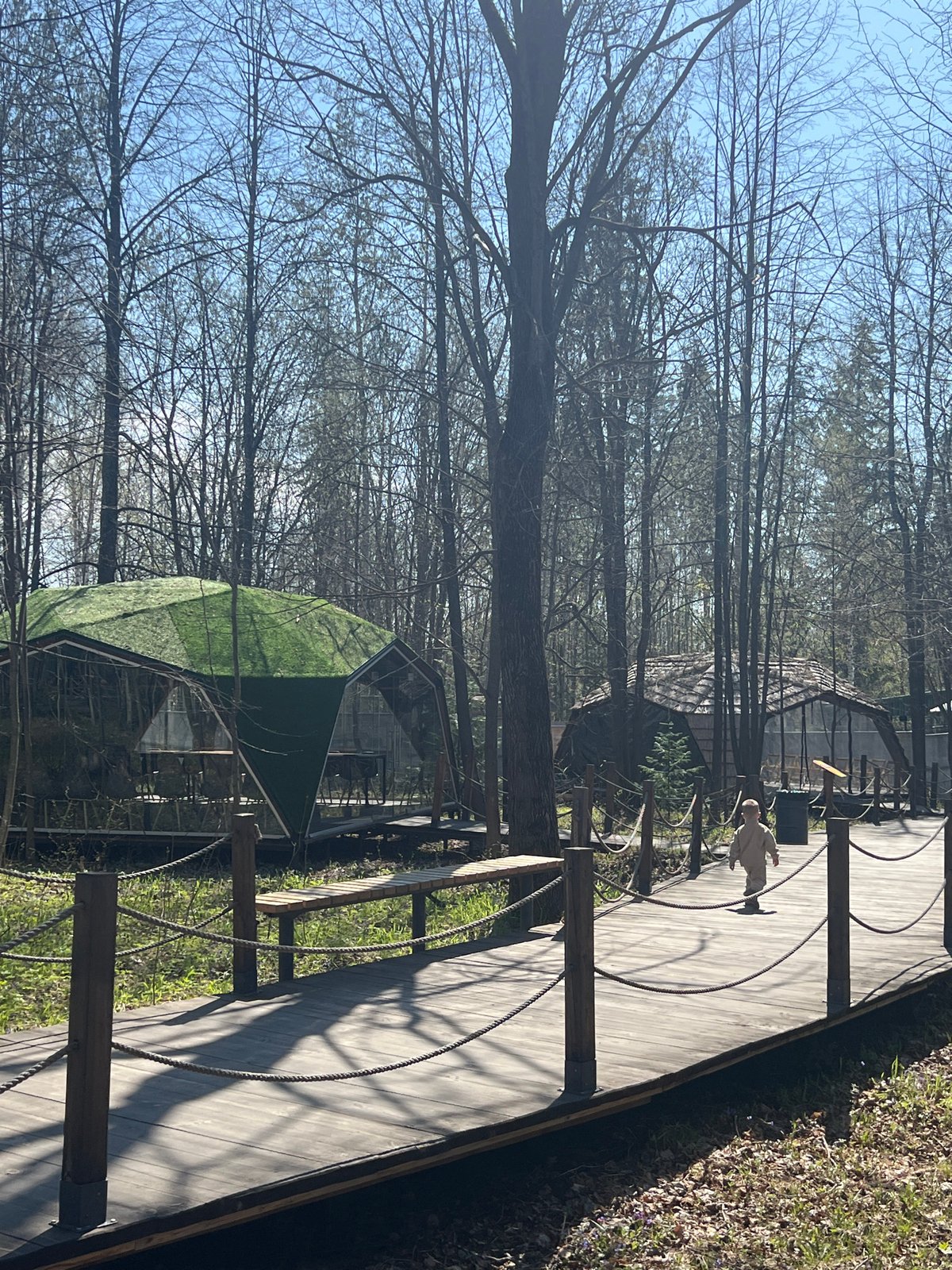 Families visit dinosaur park exhibit in Izhevsk, Russia