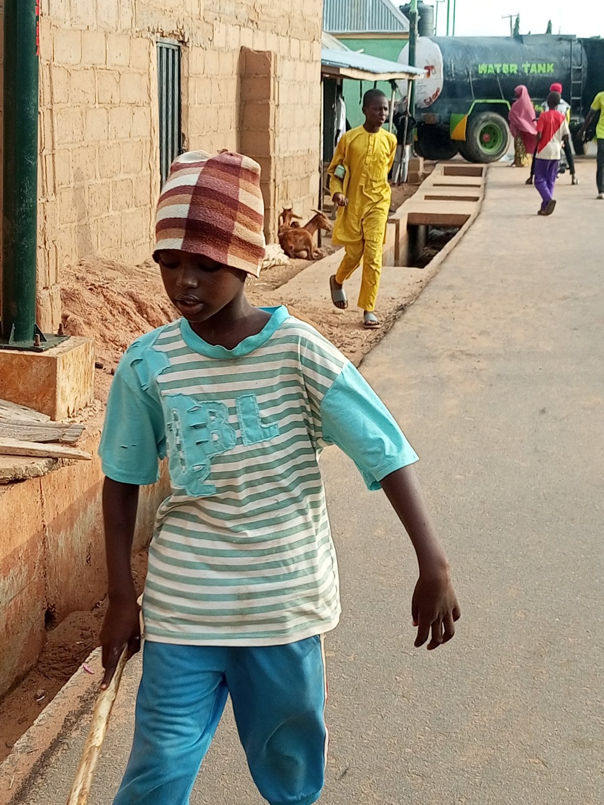 Morning movement on the streets of Tempure, Nigeria