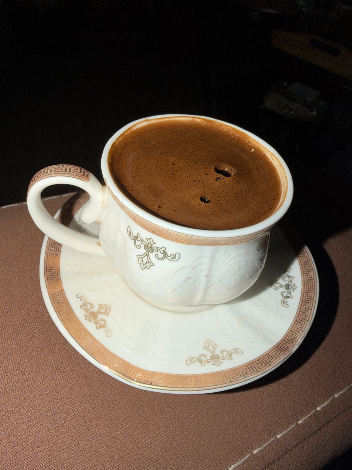 Coffee moment captured in Krasnoyarsk morning scene