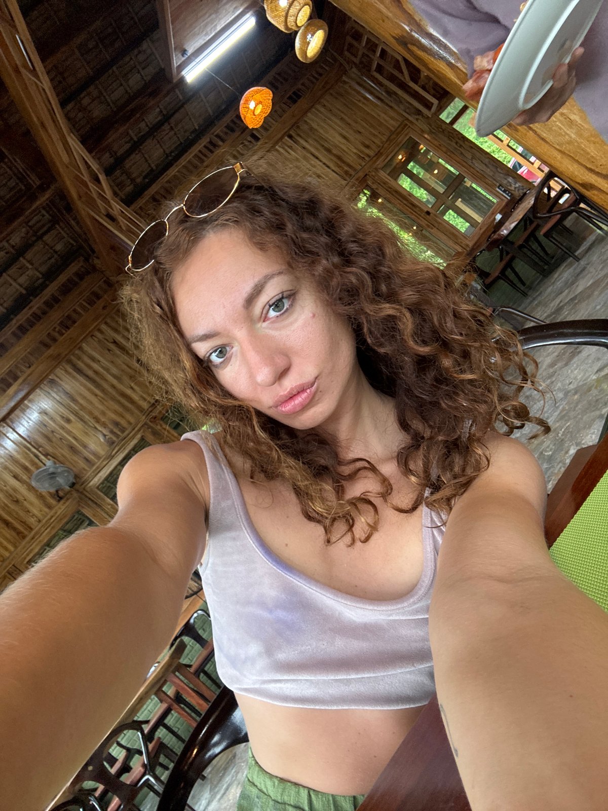 Tourist dining and selfies at Vietnam mountain restaurant