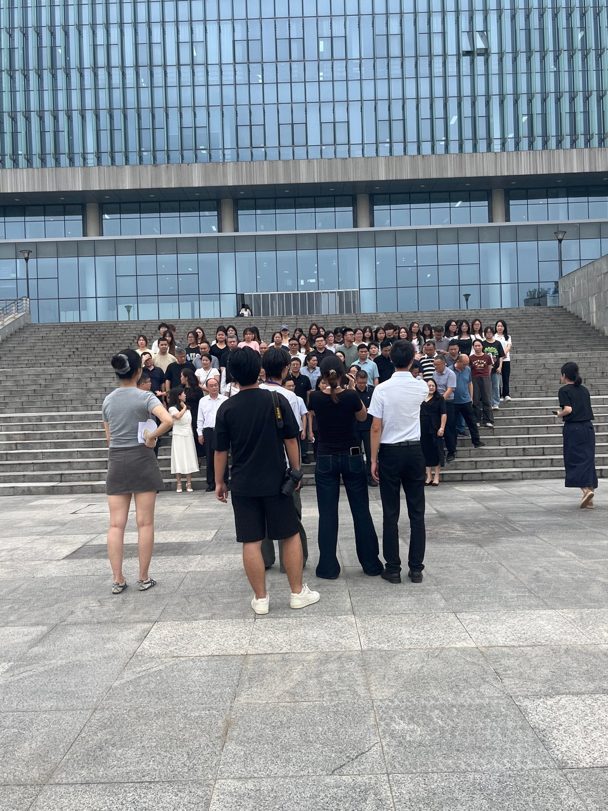 Group gathering and outdoor scenes at a Jiangjin park campus