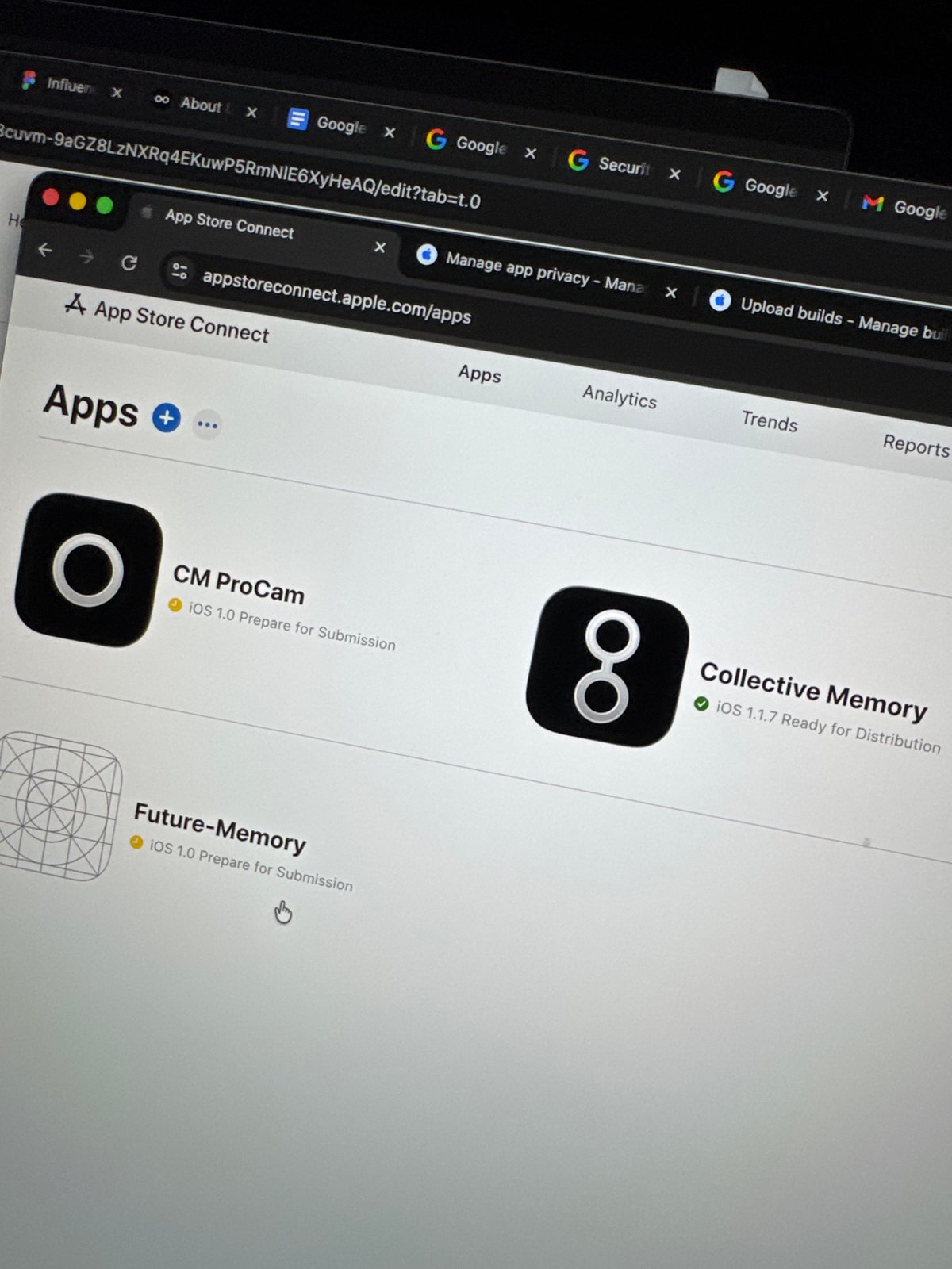 Milan developer reviews app portfolio on App Store Connect