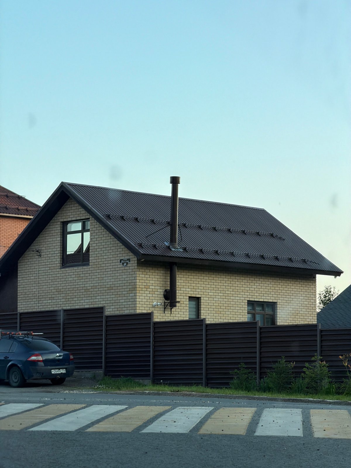 Suburban street scenes at dusk, multiple angles